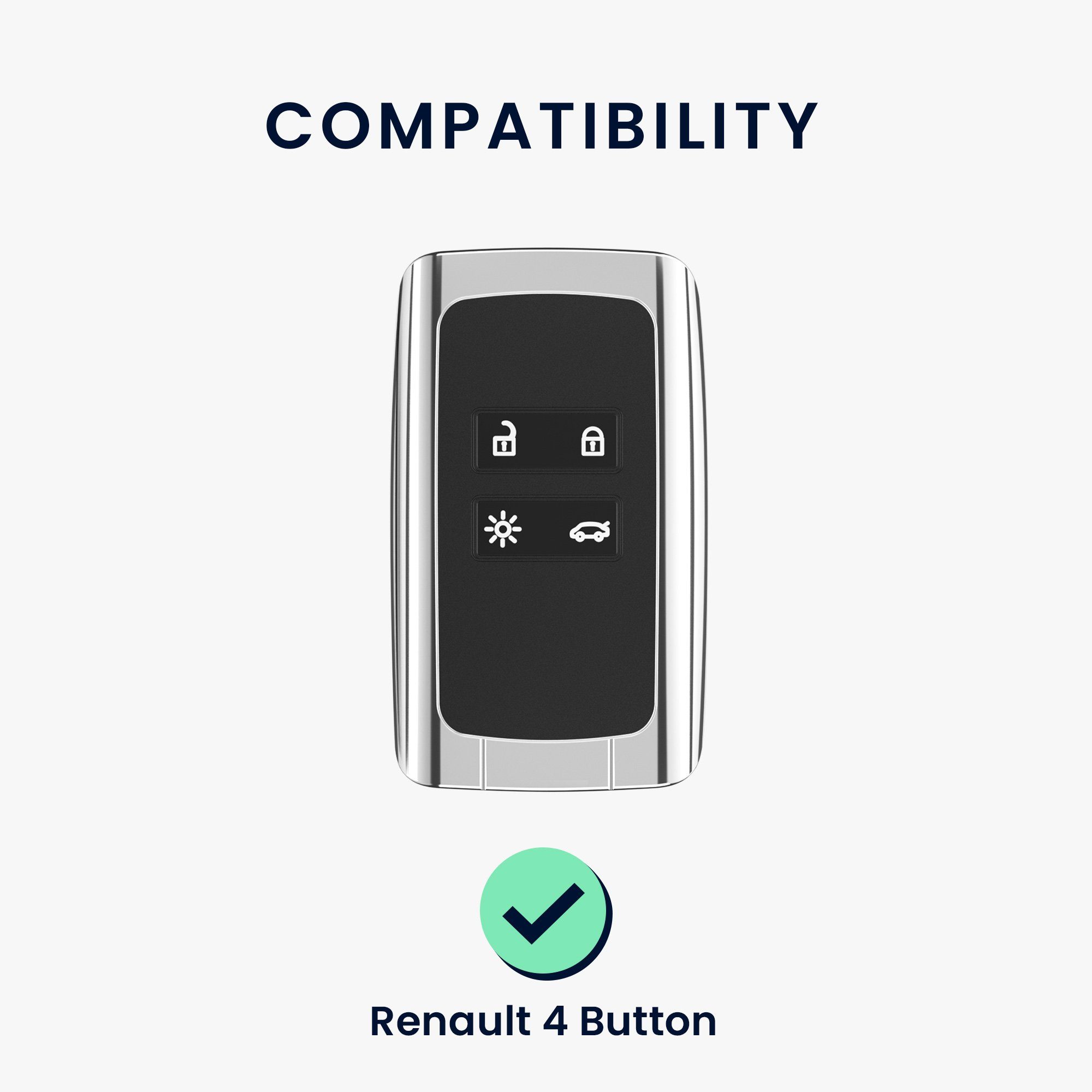 kwmobile Schlüsseltasche Autoschlüssel Dunkelblau Renault, Hülle Schlüsselhülle für Cover Case Silikon Schlüssel