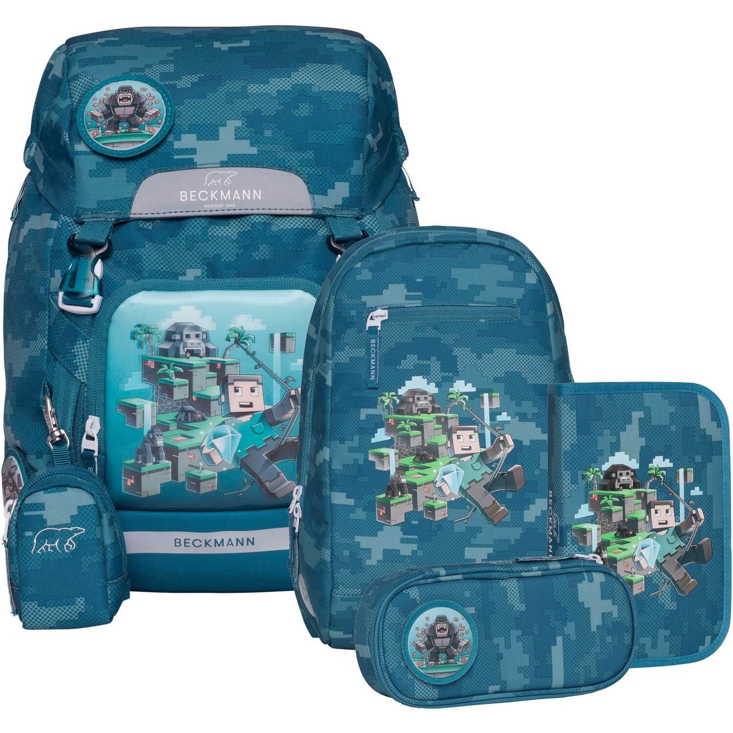 Beckmann Norway Schulranzen Classic 22L - 6-Tlg. Set Jungle Game