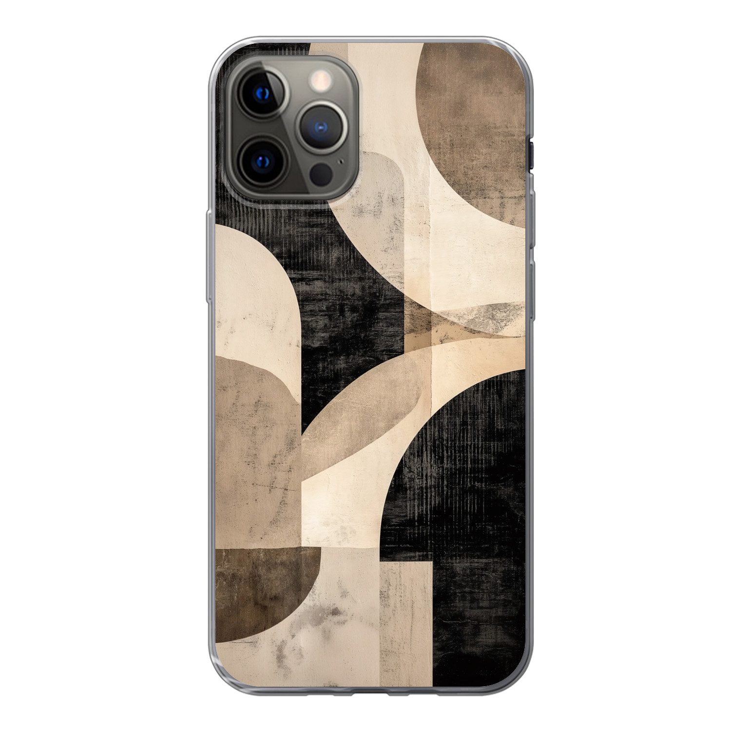 MuchoWow Handyhülle für Apple iPhone 13 Pro Abstrakt - Formen - Modern - Beige, Smartphone-Bumper, Print, Handy Schutzhülle Dünn
