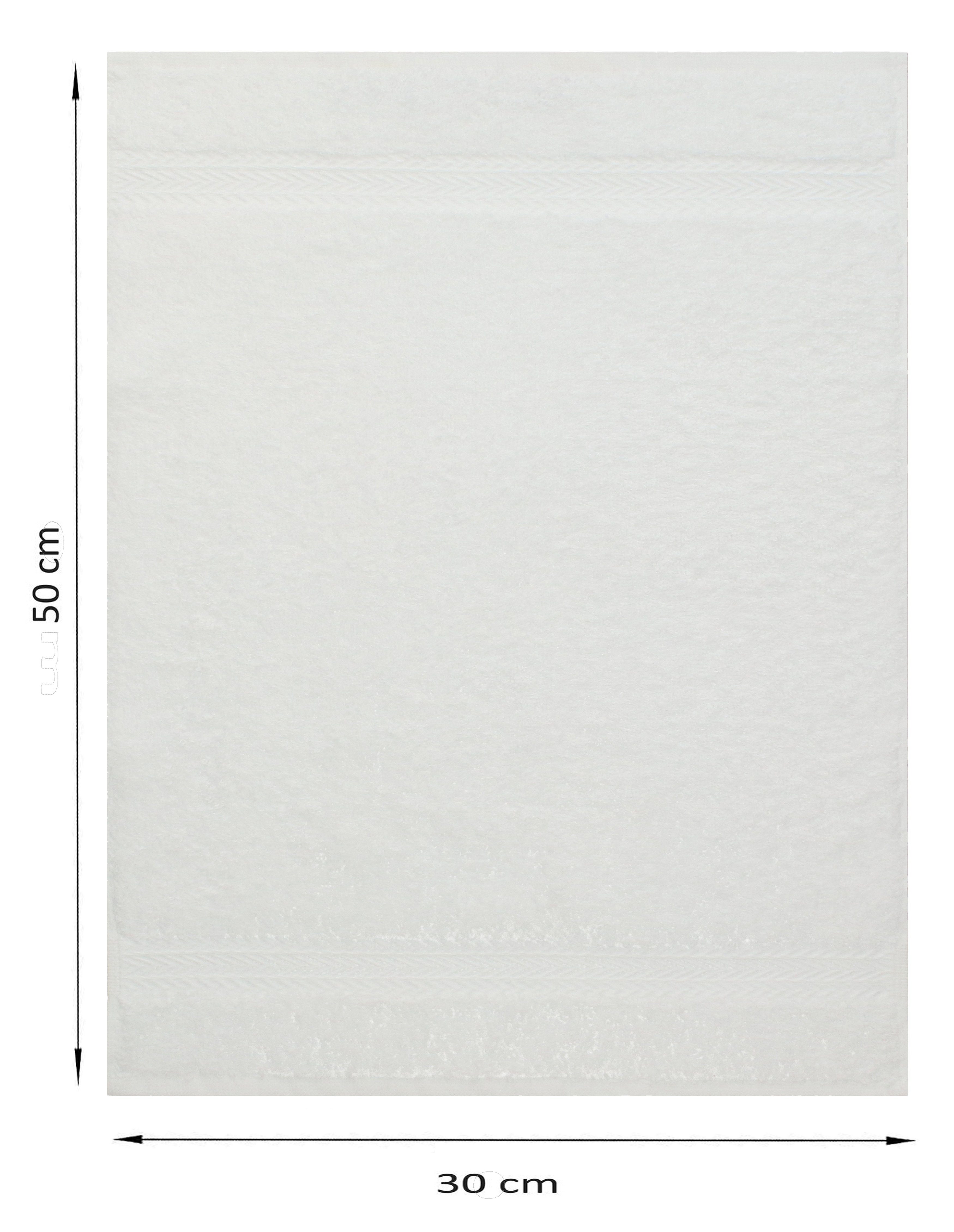 Baumwolle 10 30x50 Gästetuch-Set Farbe Premium Baumwolle cm Betz Gästehandtücher und dunkelblau 100% Gästehandtücher 100% weiß, Stück