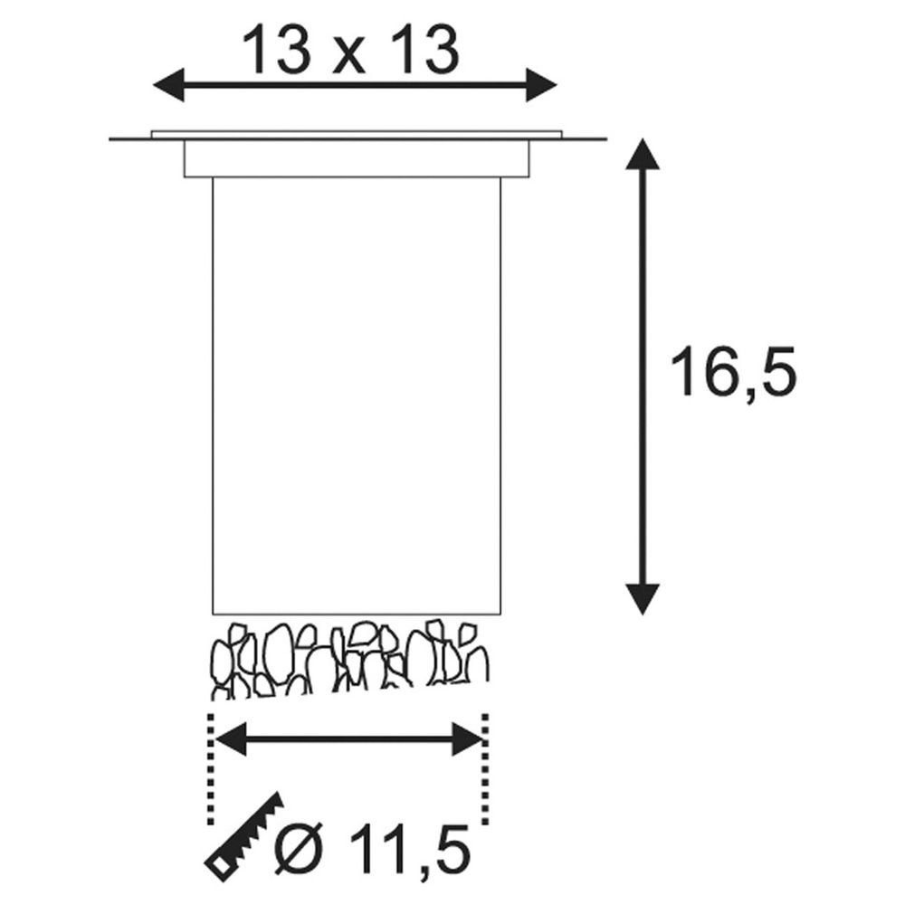 SLV Einbauleuchte Outdoor Bodeneinbauleuchte Dasar 316, Edelstahl 115, Leuchtmittel eckig, Einbauleuchte GU10, Angabe, Einbaustrahler, keine warmweiss, Nein, enthalten