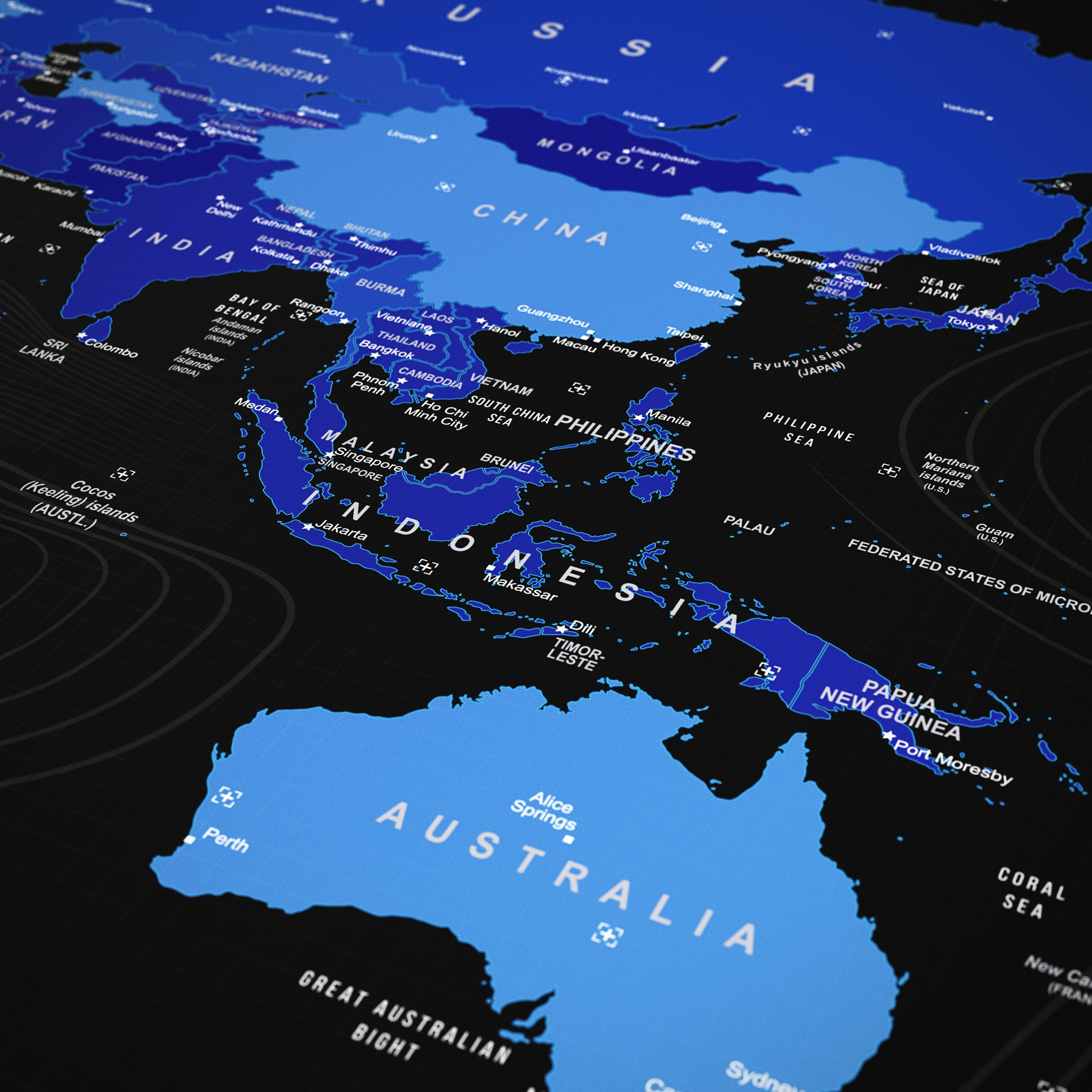 Titanwolf Gaming Mauspad XXXL Speed Mousepad 1200 x 600 x 3 mm, große Tischunterlage, rutschfest, abwaschbar, Geschwindigkeit & Präzision, Englisch blau