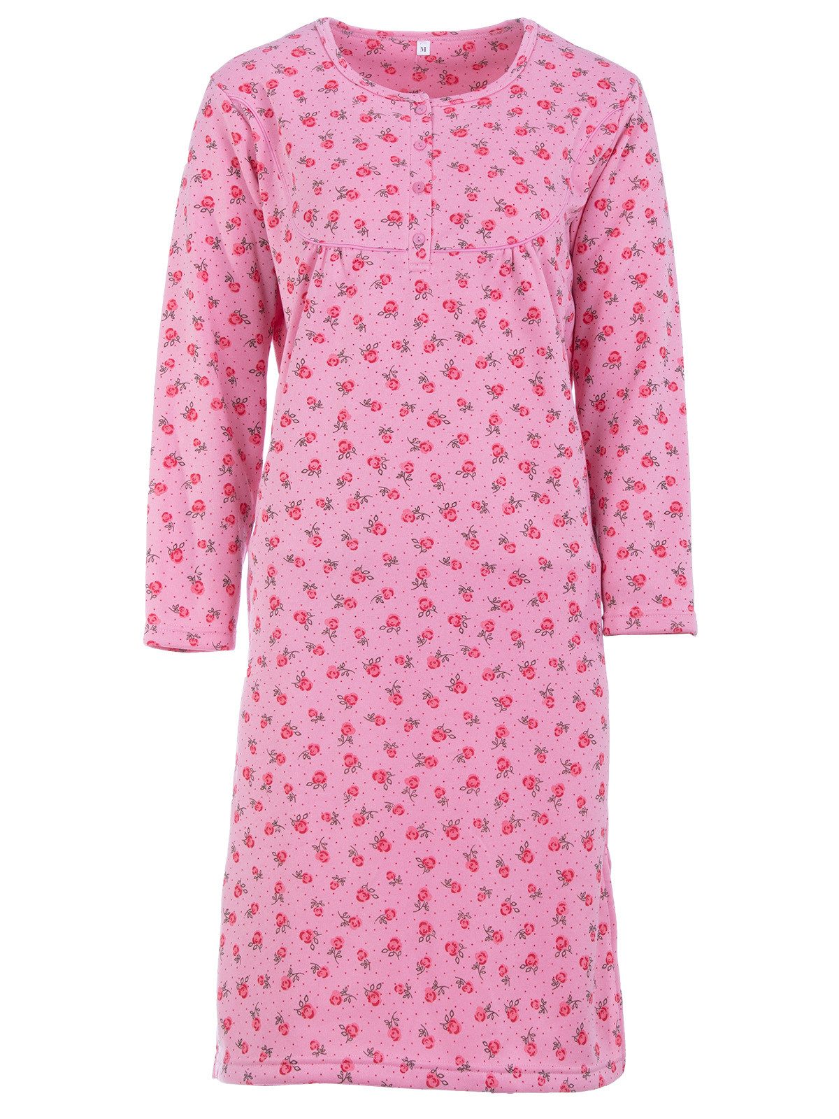 Nachthemd Thermo Nachthemd - Punkte mit Rosen