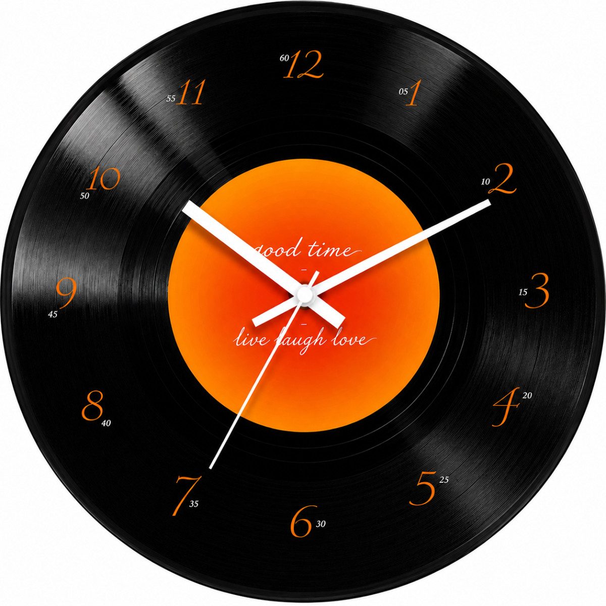 R2 Invest Wanduhr im Retro Schallplatte Design 30 cm Durchmesser
