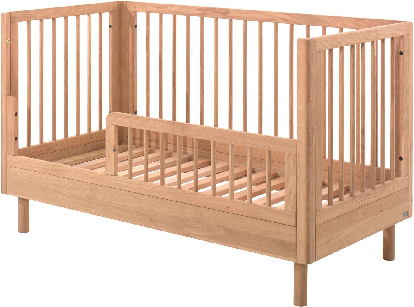 Home affaire Babybett hochwertig, stabil gebaut, Made in Europe, Oberfläche geölt lt. EN71-3, 70/140 cm, mit Schlupfsprossen und Lattenrost, höhenverstellbar