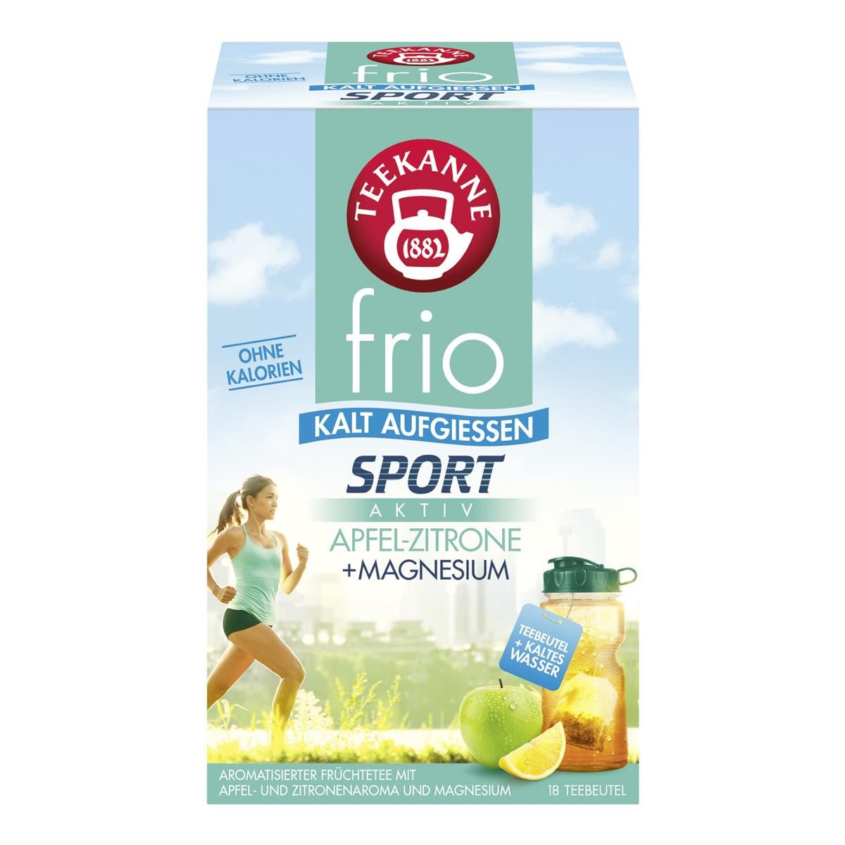 TEEKANNE Wasserbar frio® Sport Aktiv - Apfel-Zitrone + Magnesium - 18 Beutel