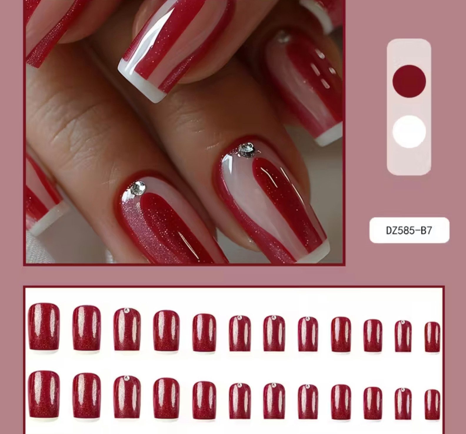 Samira Kunstfingernägel 24Pcs Künstliche Fingernägel für Weihnachten, Weihnachtsstimmung