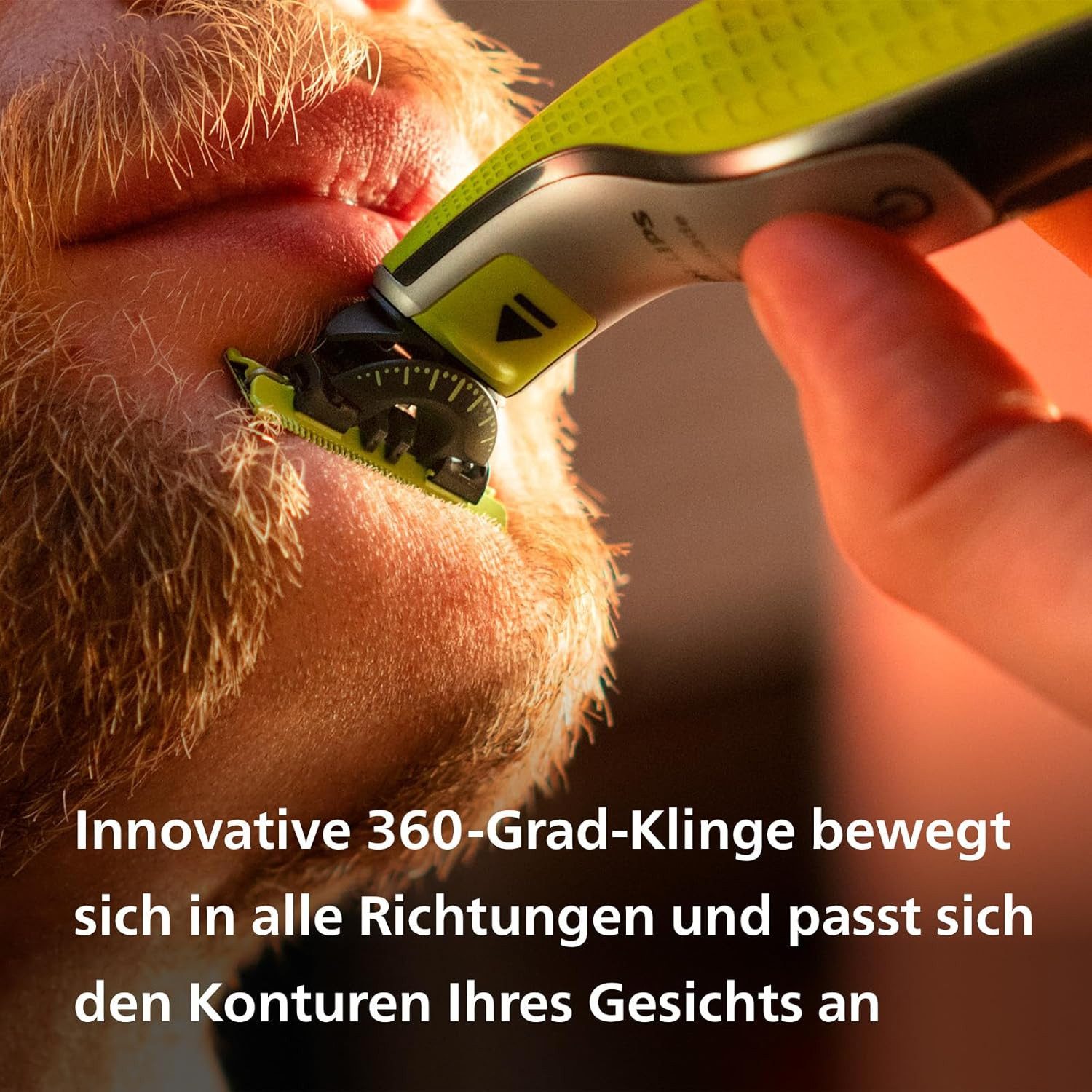 Philips Gesichtshaarrasierer OneBlade 360 – 5-in-1 Trimmer, Rasierer & Nass-/Trockenrasur, Aufsätze: 2, 360-Grad-Klinge, 60 Min. Akku, Zweifach-Schutzsystem