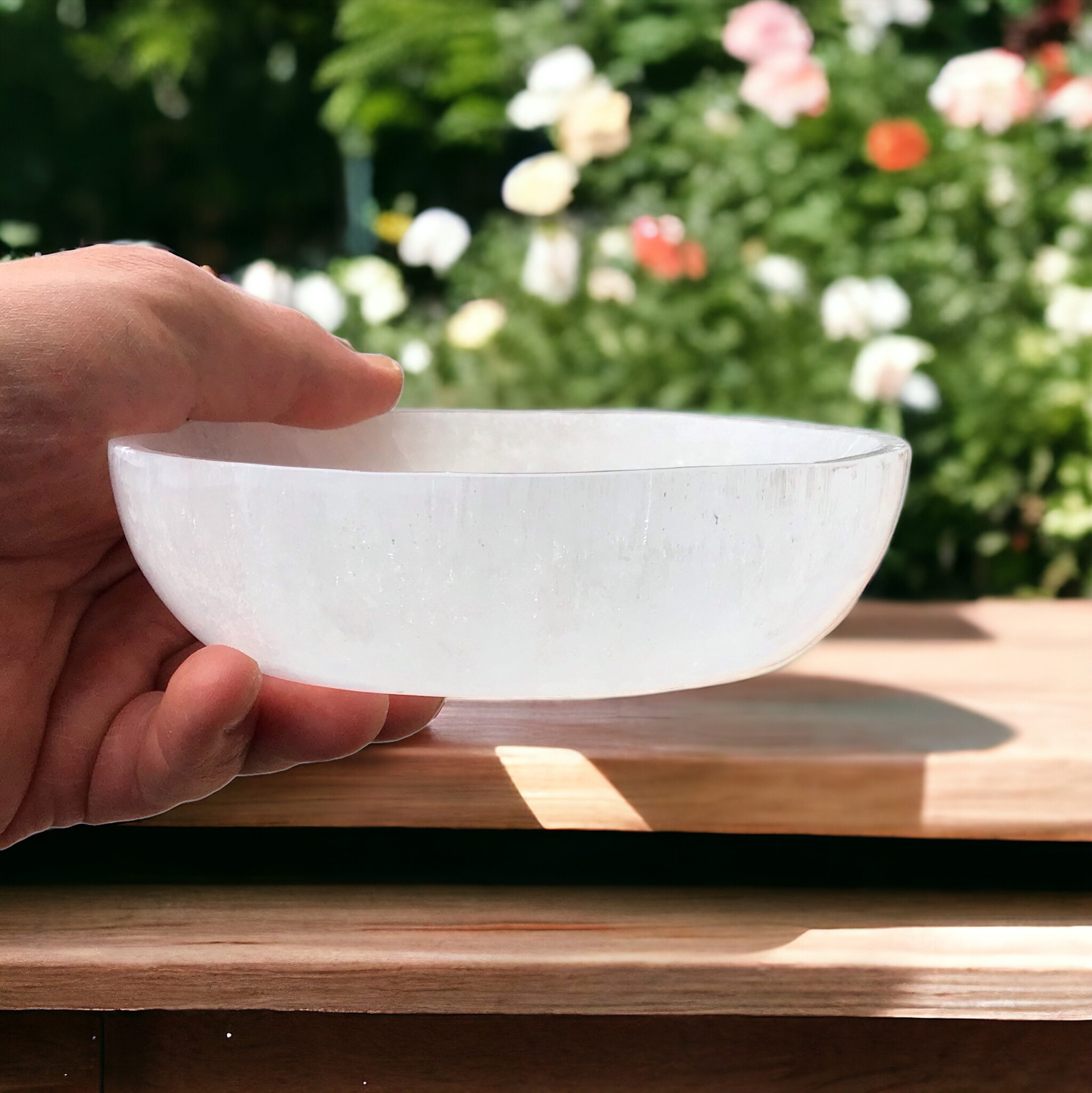 Steinfixx® Dekoschale Grosse Selenit Ladeschale Bowl Ø 10cm- ca. 300 Gramm günstig online kaufen