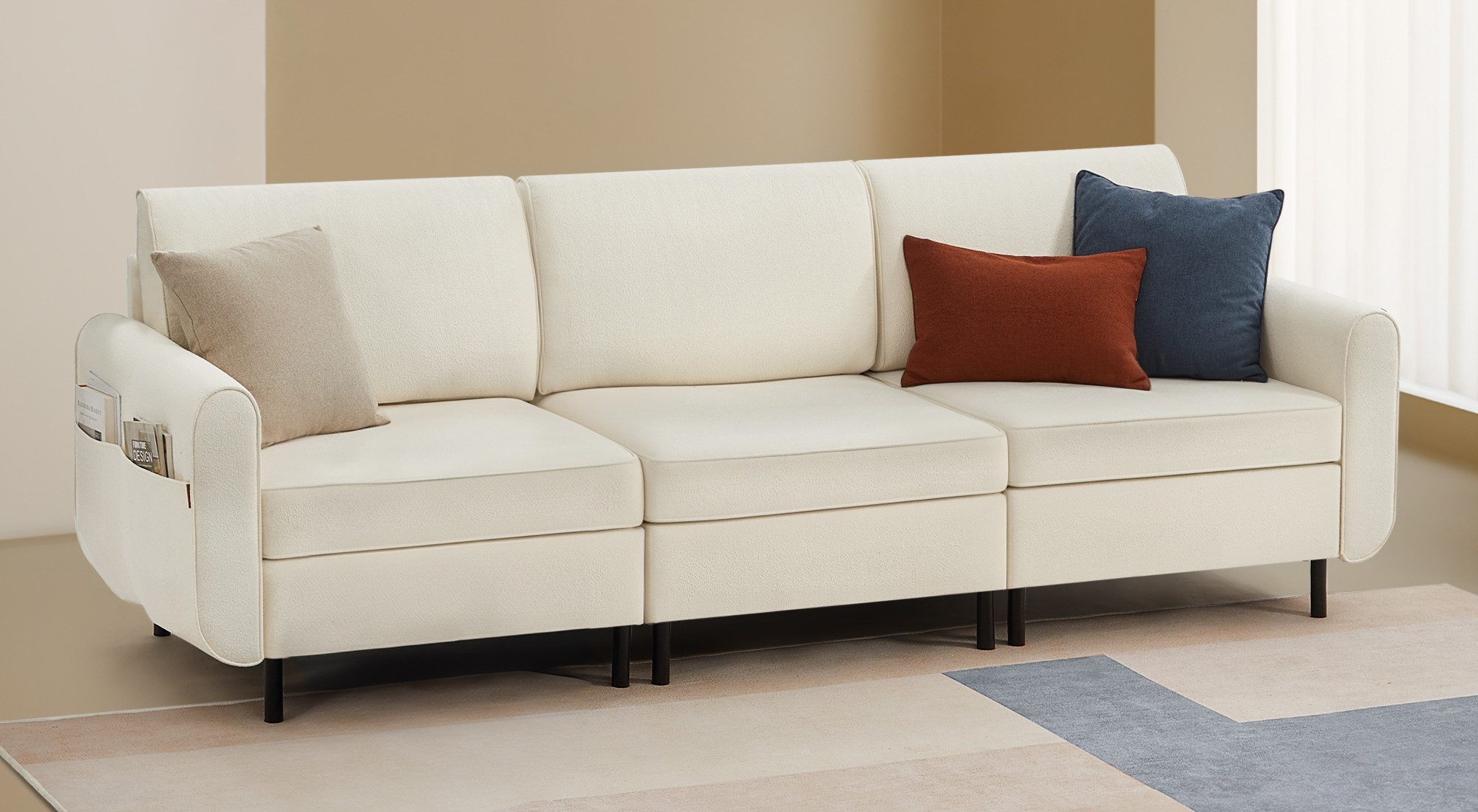 VASAGLE 3-Sitzer, Modulares Sofa, Einzelsessel, Couch günstig online kaufen