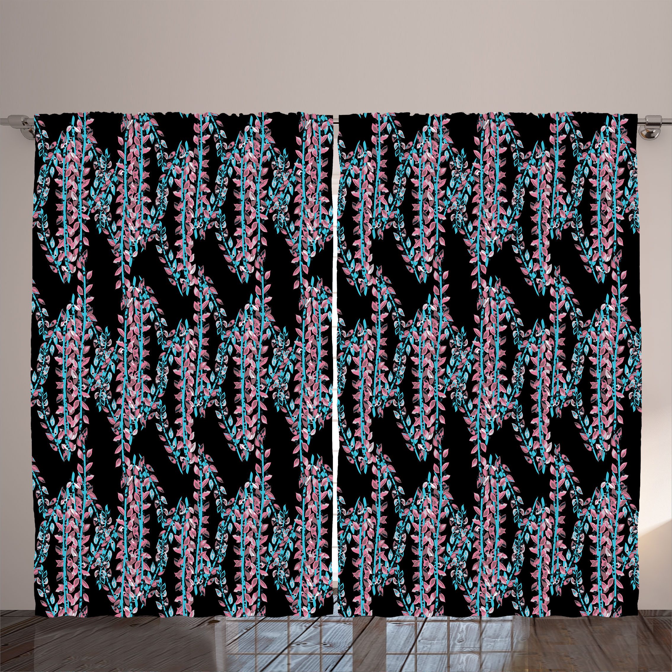 Gardine Gardinen mit Schlaufen und Haken 140 cm x 2 Vorhangbahnen