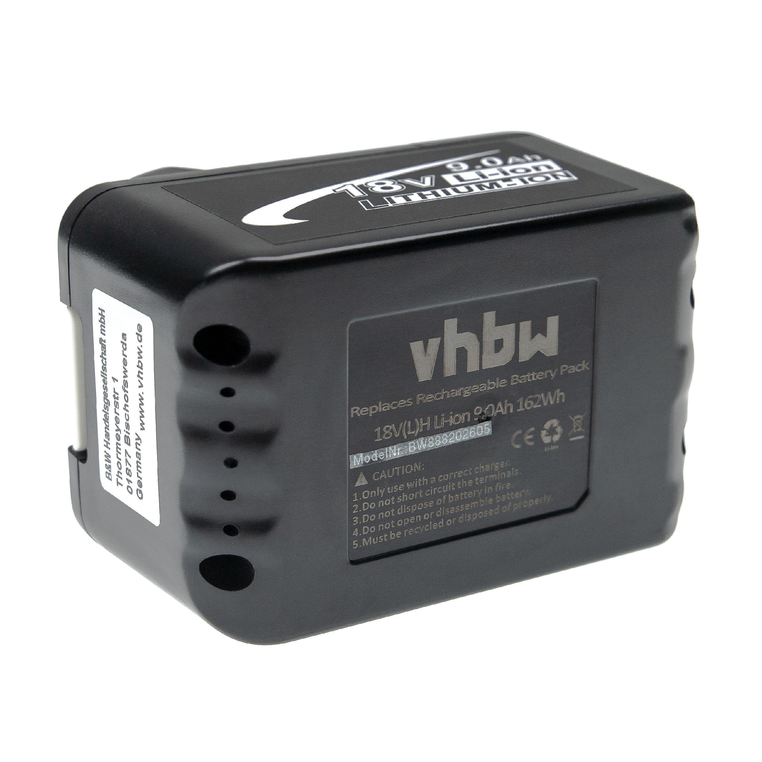 vhbw Akku passend für Kompatibel mit Makita XDT09M, XDT09Z, XFD01CW, XFD01Z, XFD03Z, XFD07M, XFD07MZ Elektrowerkzeug (9000mAh, 18V, Li-Ion) 9000 mAh