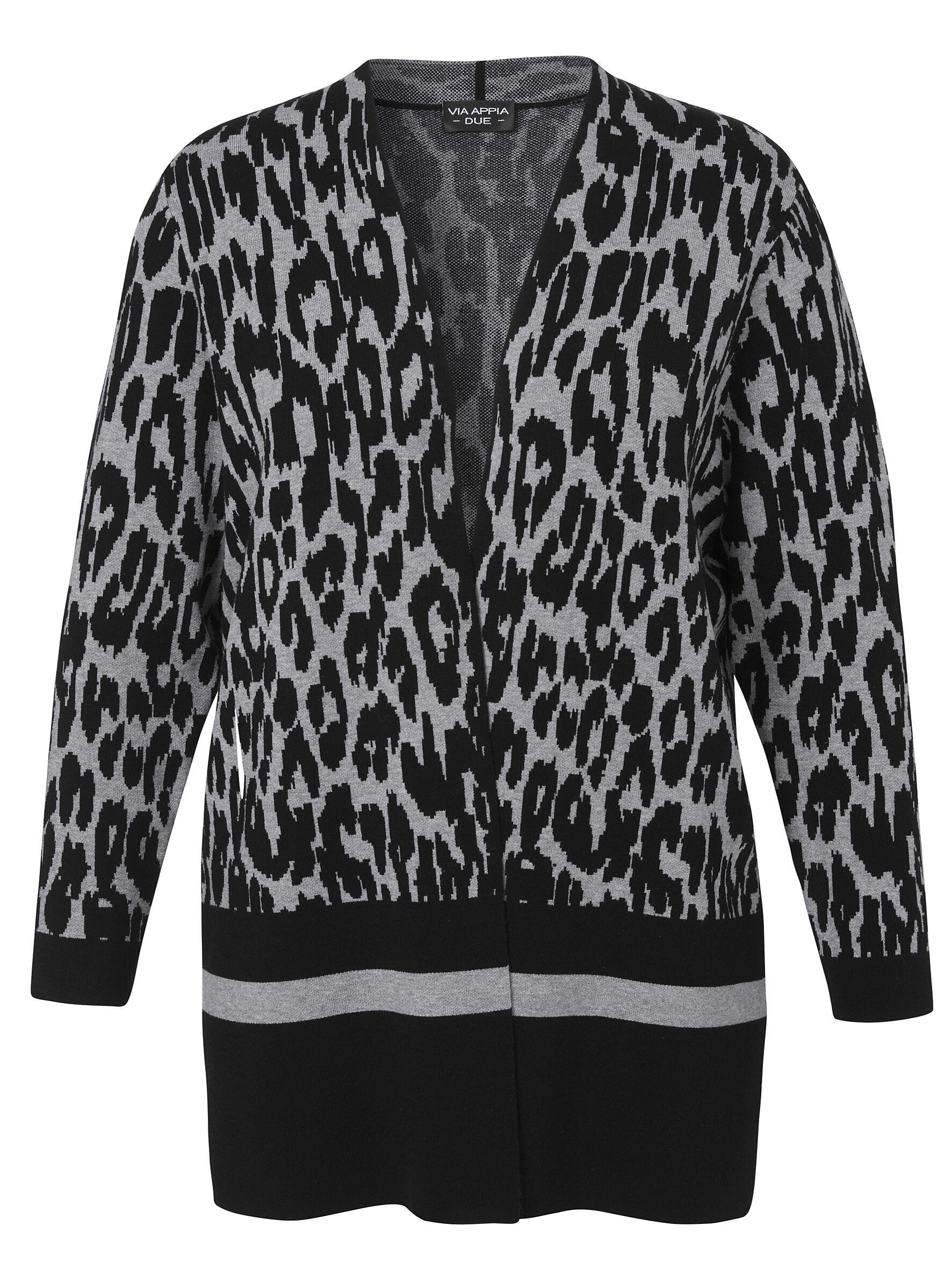 VIA APPIA DUE Longstrickjacke it Leo-Muster, große Größen günstig online kaufen