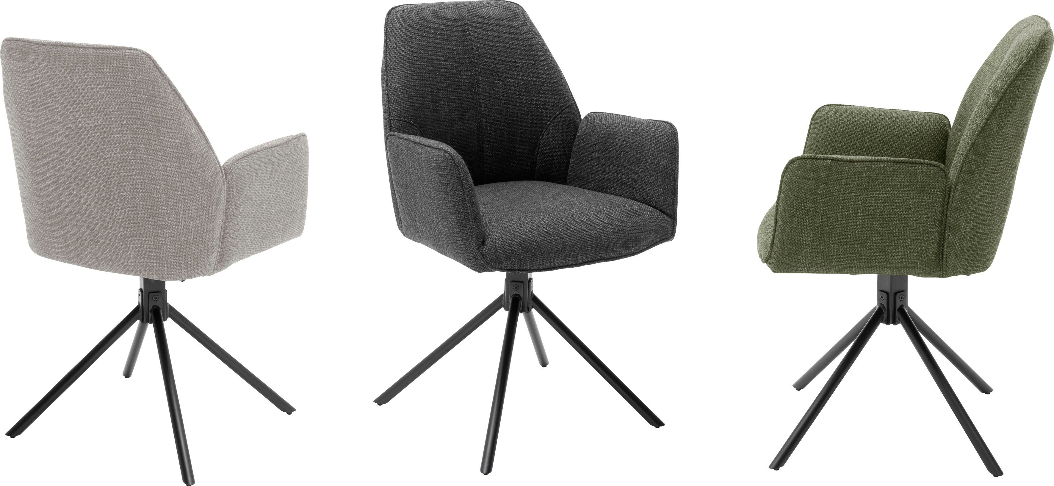 MCA furniture 4-Fußstuhl | belastbar (Set, Pemba Olive 2er-Set, kg bis Olive Nivellierung, 180°drehabr mit 120 2 St), Stuhl