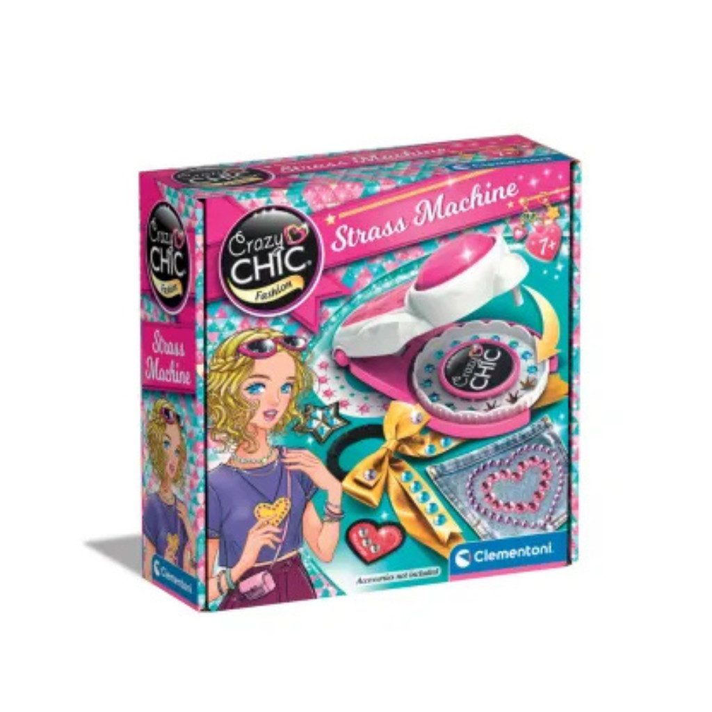 Clementoni® Kreativset Crazy CHIC Strassdekoriermaschine, (Packung, 1-tlg., Crazy CHIC Strassdekoriermaschine), Fördert Kreativität und Feinmotorik bei Kindern!