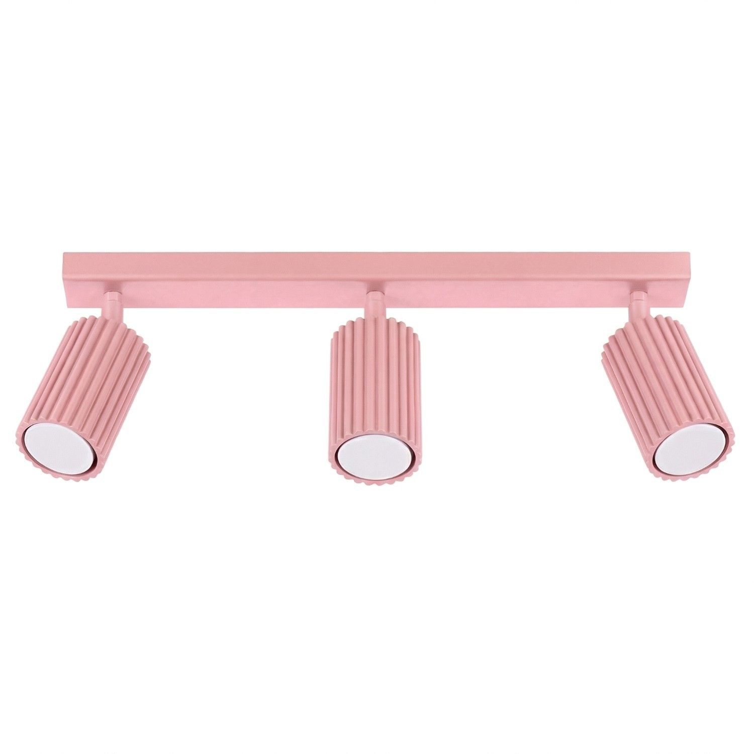 Licht-Erlebnisse Deckenstrahler BERTA, ohne Leuchtmittel, Aluminium GU10 verstellbar Rosa 3-flammig länglich Modern
