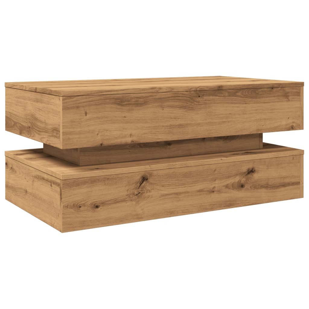 vidaXL Couchtisch NA Couchtisch Beistelltisch Wohnzimmertisch mit LED Leuchten Artisan-E