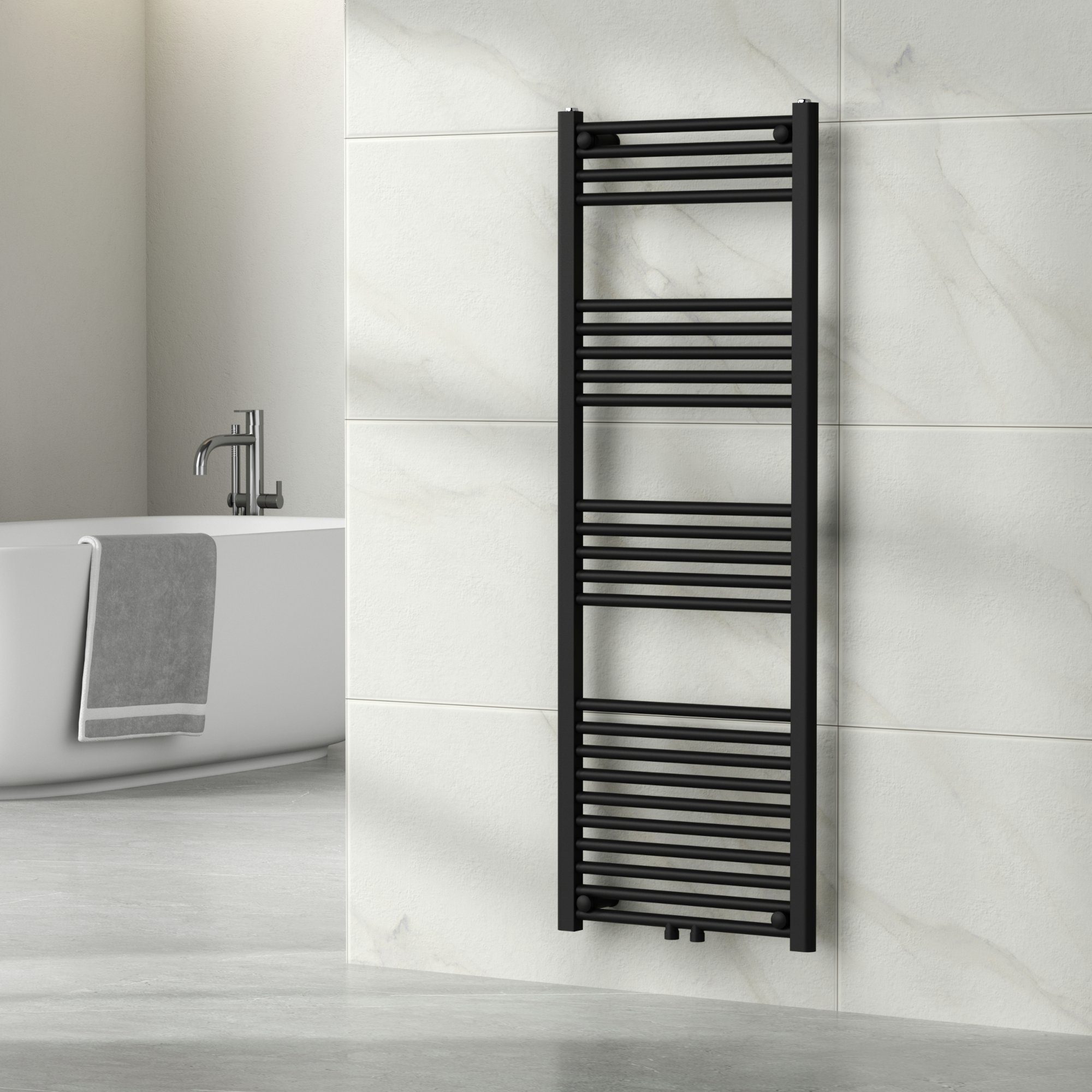 neu.haus Badheizkörper, »Voss« Handtuchheizkörper mit Stangen 140 x 50 cm Schwarz
