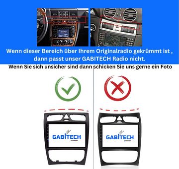 GABITECH Autoradio GPS Navigation für Mercedes Benz G W463 C W203 CLK W209/C209 Einbau-Navigationsgerät (Drahtloses Carplay & Android Auto,3D Navi,2GB RAM; 32GB ROM,WiFi,DAB)