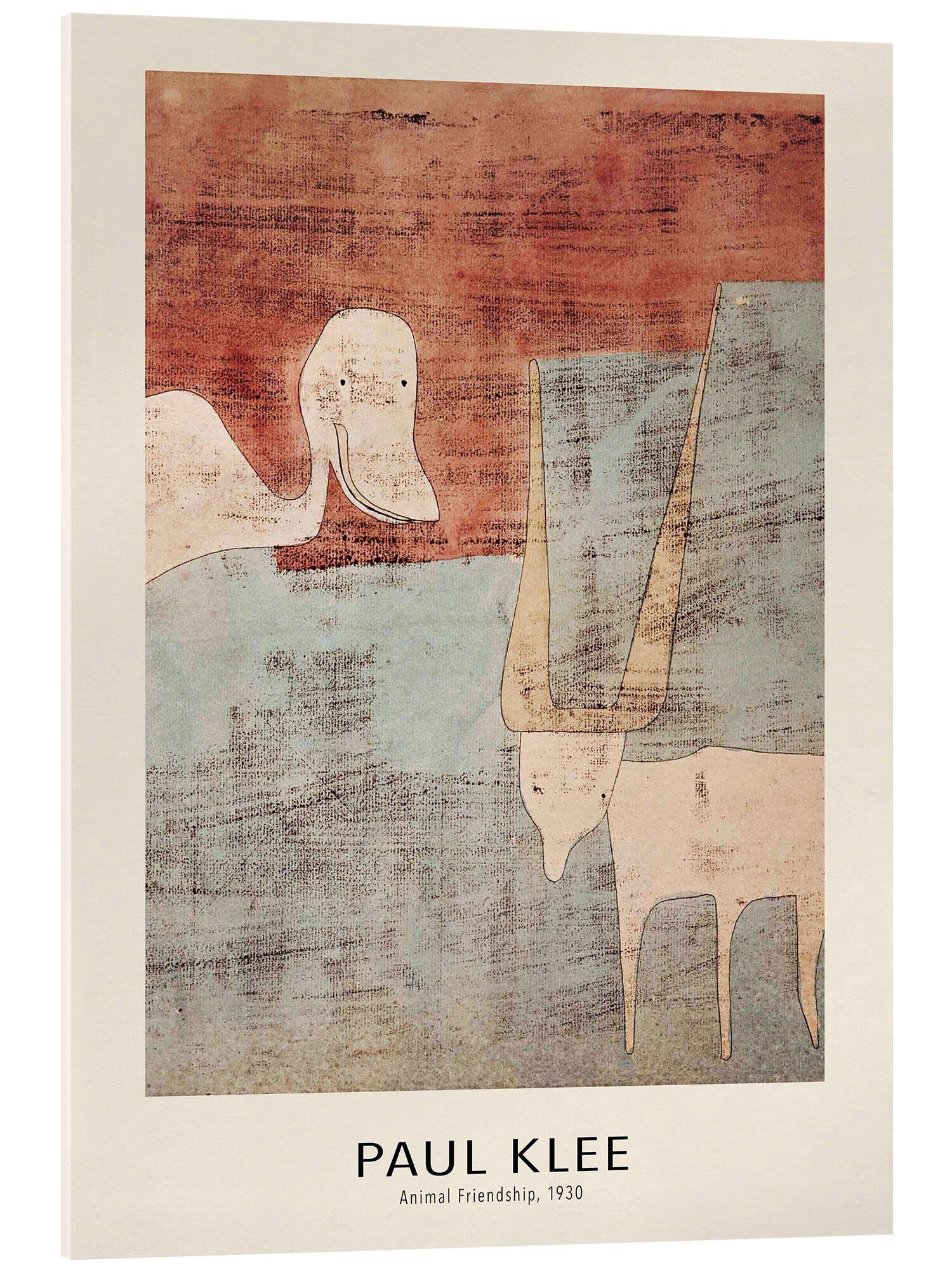 Posterlounge Acrylglasbild Paul Klee, Animal Friendship, 1930, Kinderzimmer Illustration