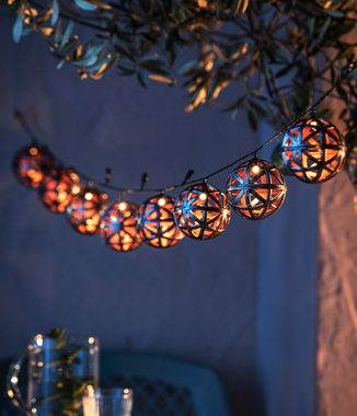 Dehner LED Solarleuchte Dehner Solar-Lichterkette Malabo, Warmweiß, Outdoor-Kette für die romantische Stimmung im Außenbereich