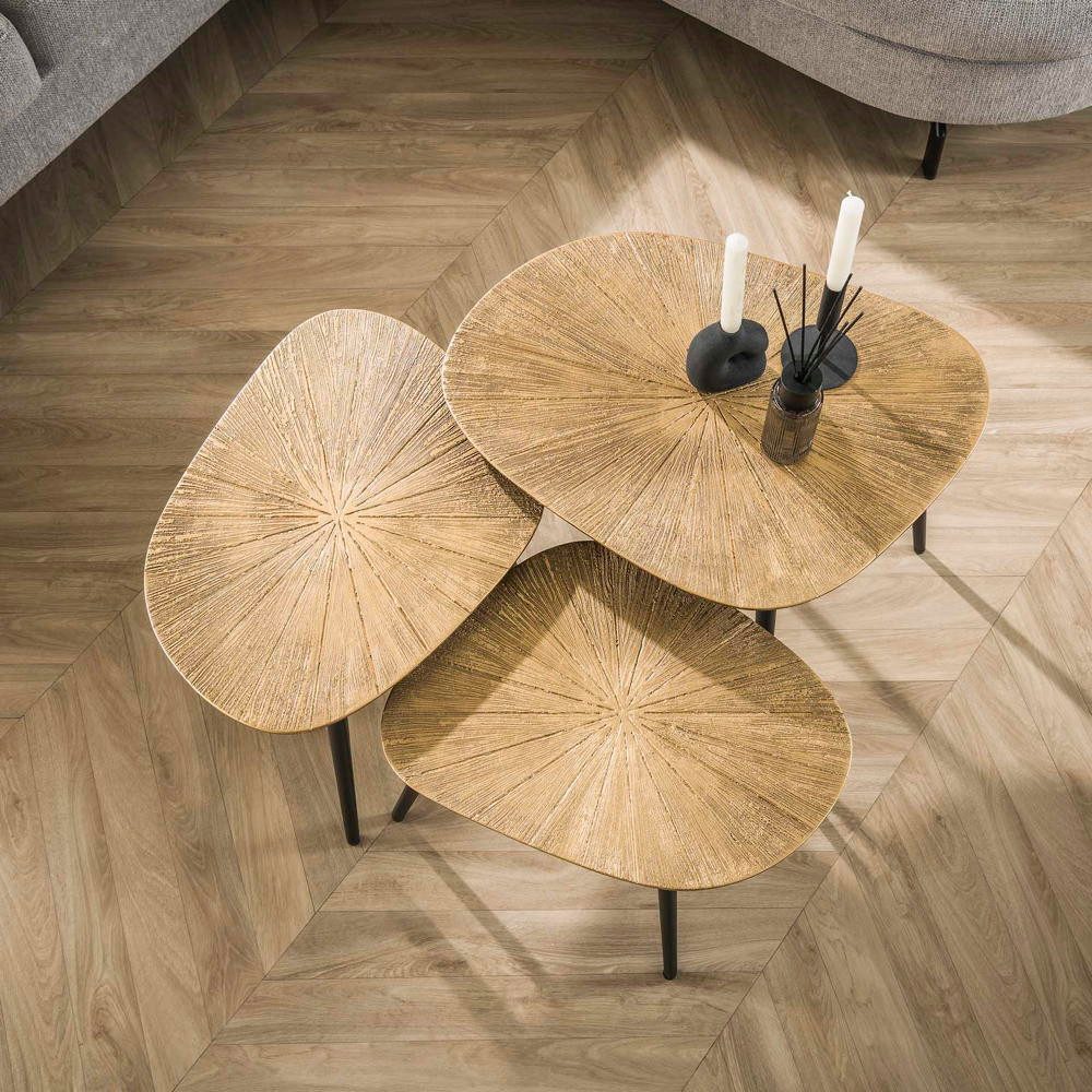 RINGO-Living Couchtisch RINGO-Living Couchtische Caiside aus Metall in Bronze-antik 3er Set