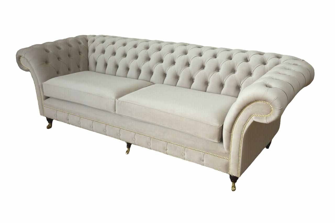 JVmoebel Sofa Weißes Chesterfield Sofa Polster Couch 3 Sitzer Couchen Sofas, Made In Europe