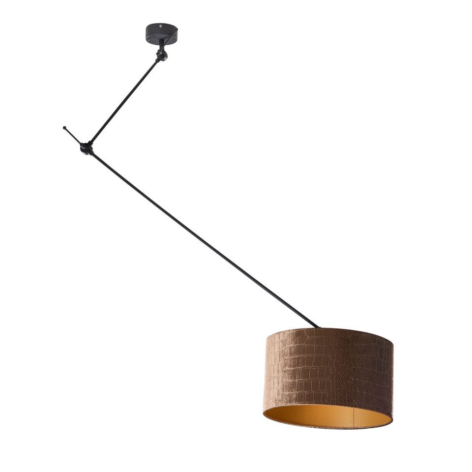 Qazqa Pendelleuchte Blitz shade, ohne Leuchtmittel, E27, Schwarz, Klassisch / Antik, Stahl, 1-flammig