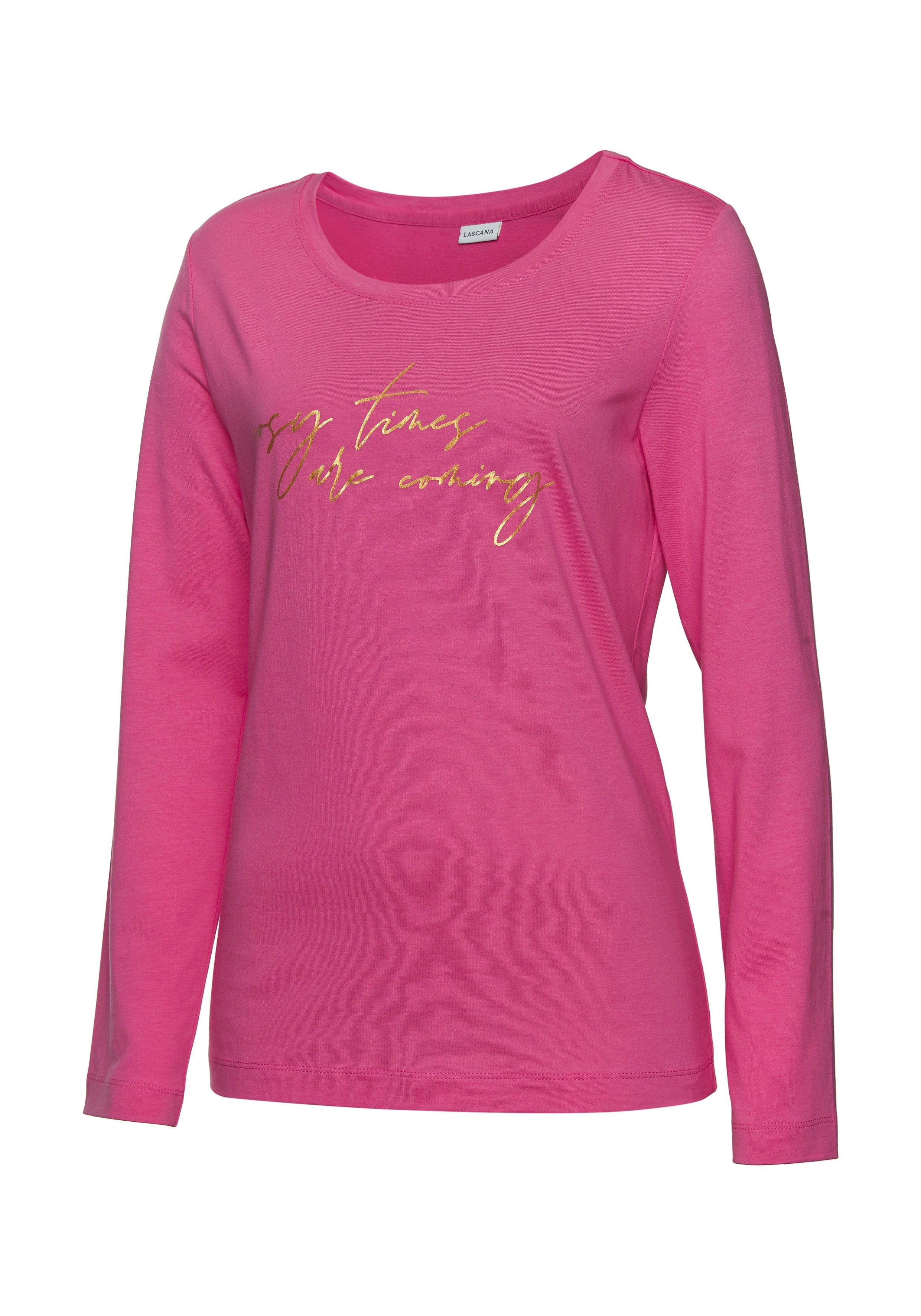 LASCANA Pyjamaoberteil mit Folienprint