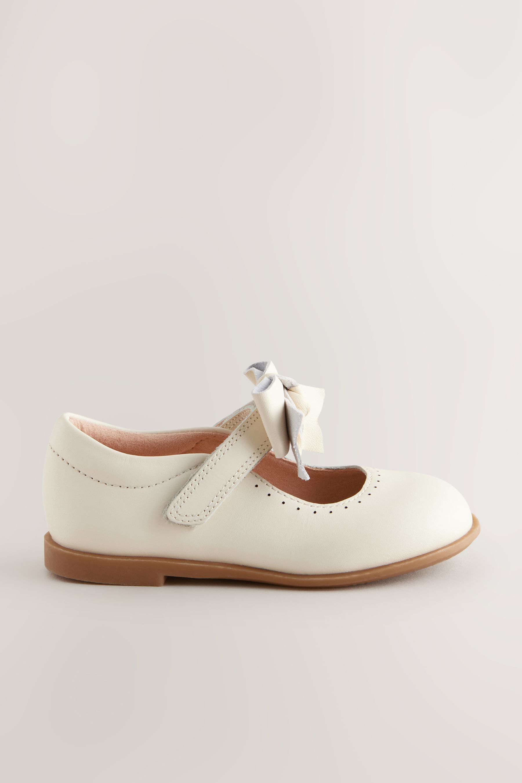 Lederschuhe mit Klettverschluss und Schleife Mary-Jane-Schuhe