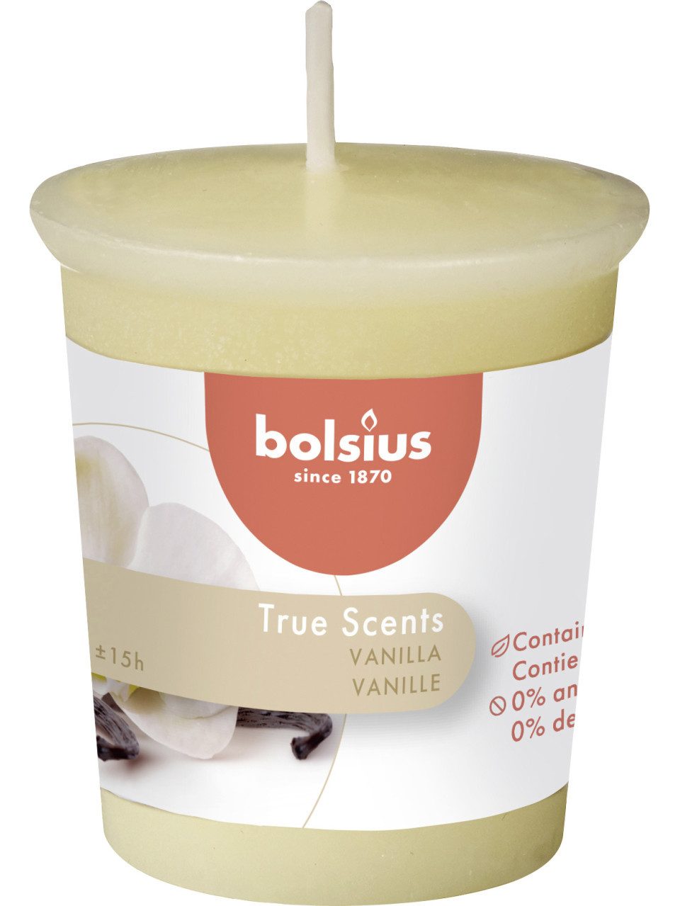 Bolsius Duftkerze Bolsius Duftkerze Vanille, Höhe 5,3 cm, Ø 4,5 cm