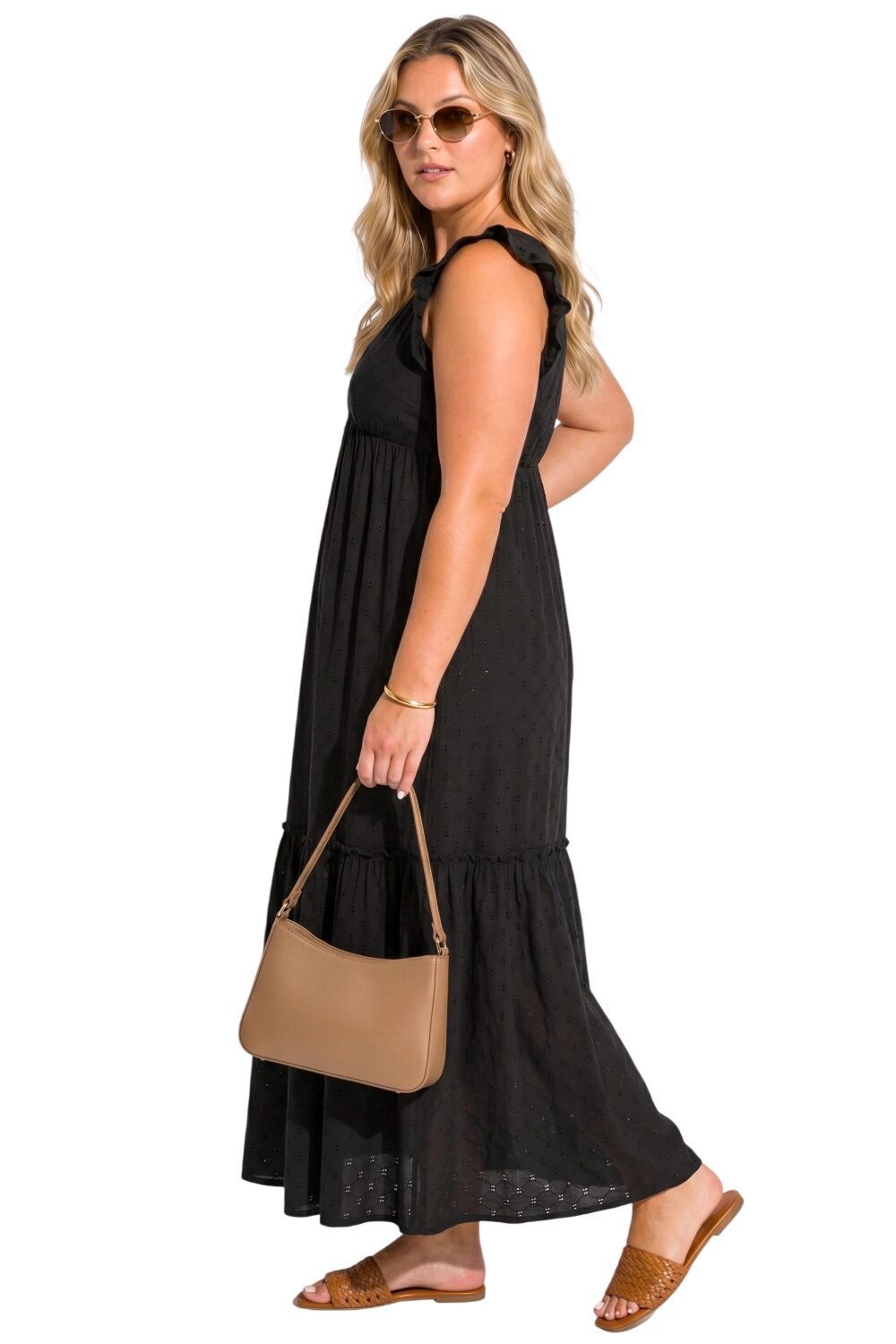 Shape of You Maxikleid V-Ausschnitt Maxikleid mit Rüsche – Bild 5 von 5