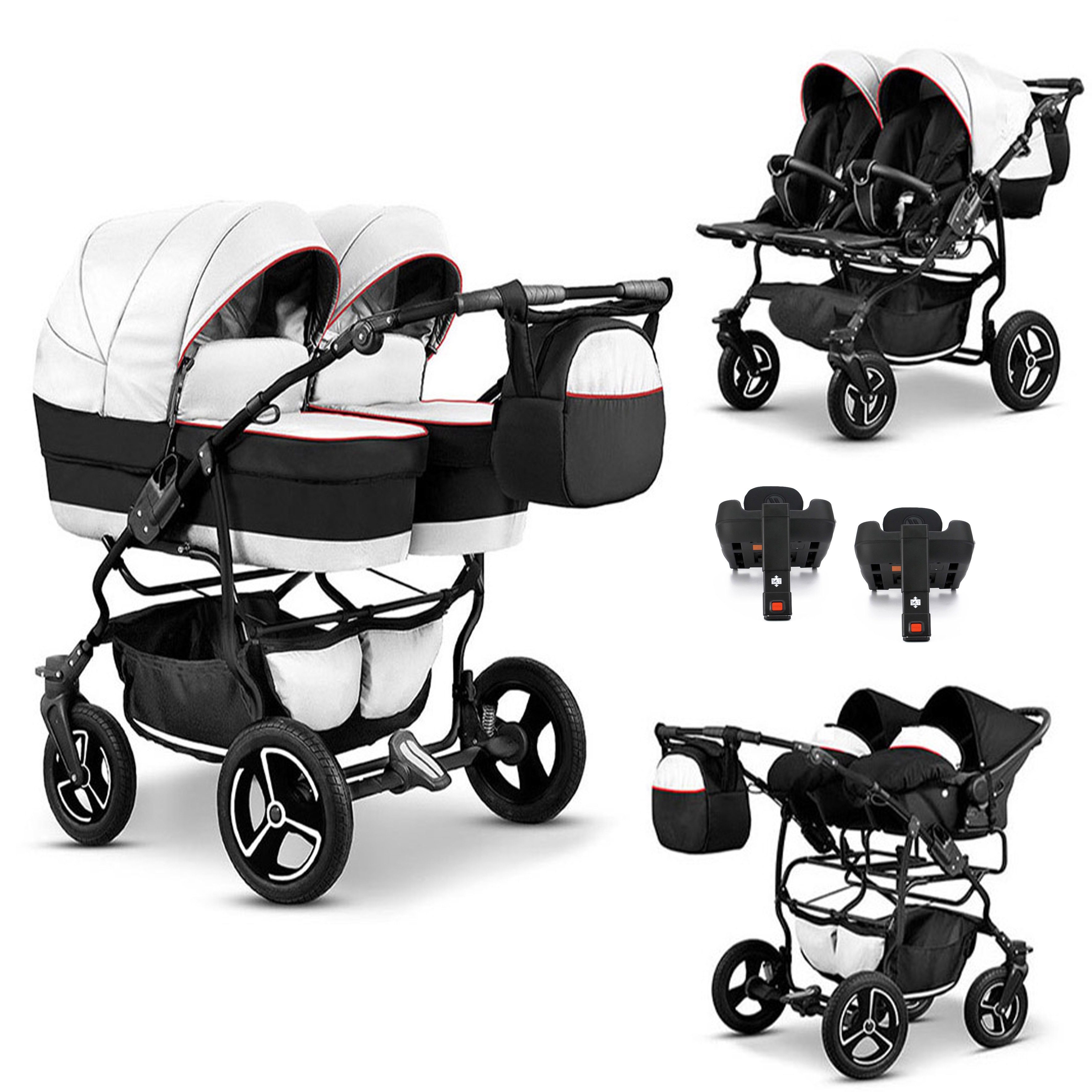 Zwillingswagen Twin Star 5 in 1 inkl. Sportsitze, Autositze und Isos in 16 Farben