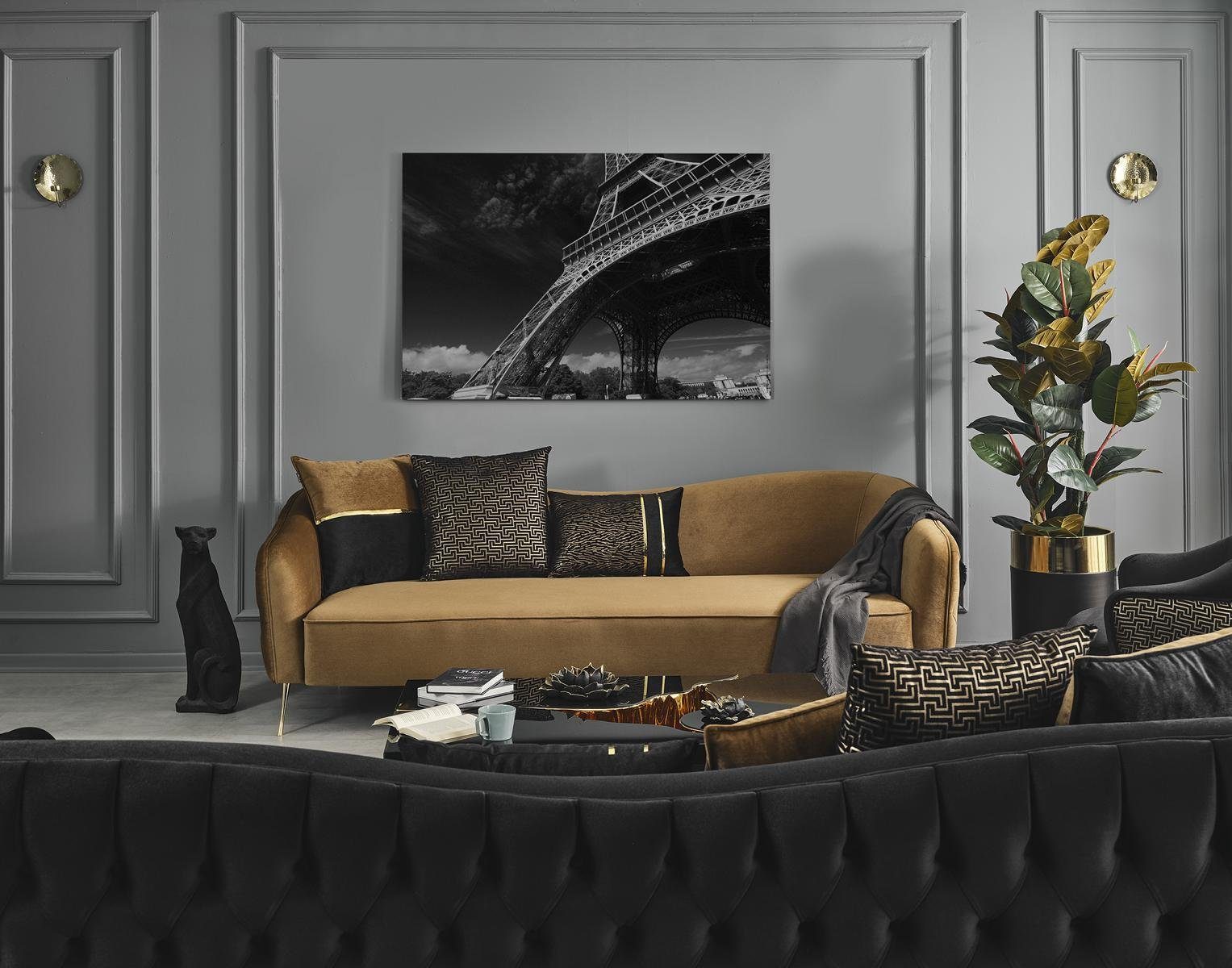 Sessel Polyester Europa Sofa Blau Luxus Teile, 3 Set Chesterfield Sofagarnitur 3tlg, JVmoebel in Made Sofa