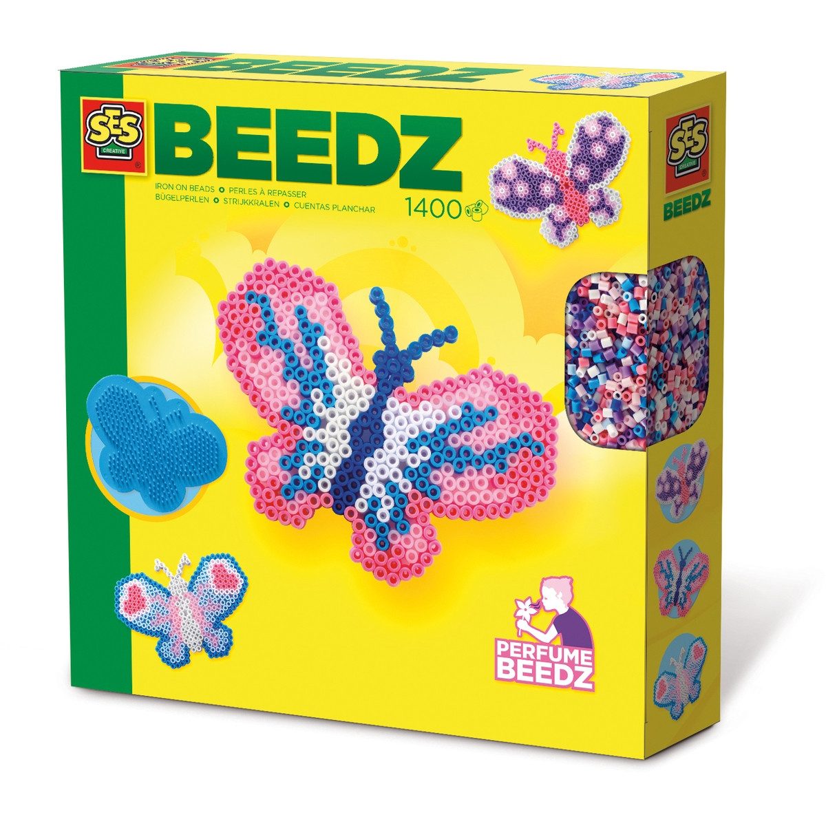 SES Creative Bügelperlen SES CREATIVE Bügelperlenset BEEDZ Duft-Schmetterling 1300 Stück