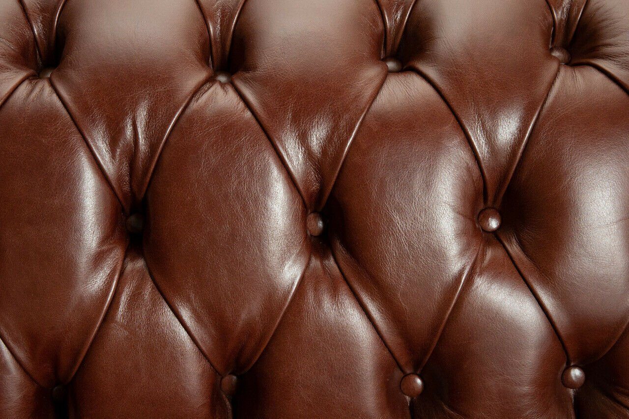 Europe in Chesterfield Chesterfield-Sofa Leder Sofa Ledersofa Couchen Sofort, 2 100% Made JVmoebel Sitzer Sofa