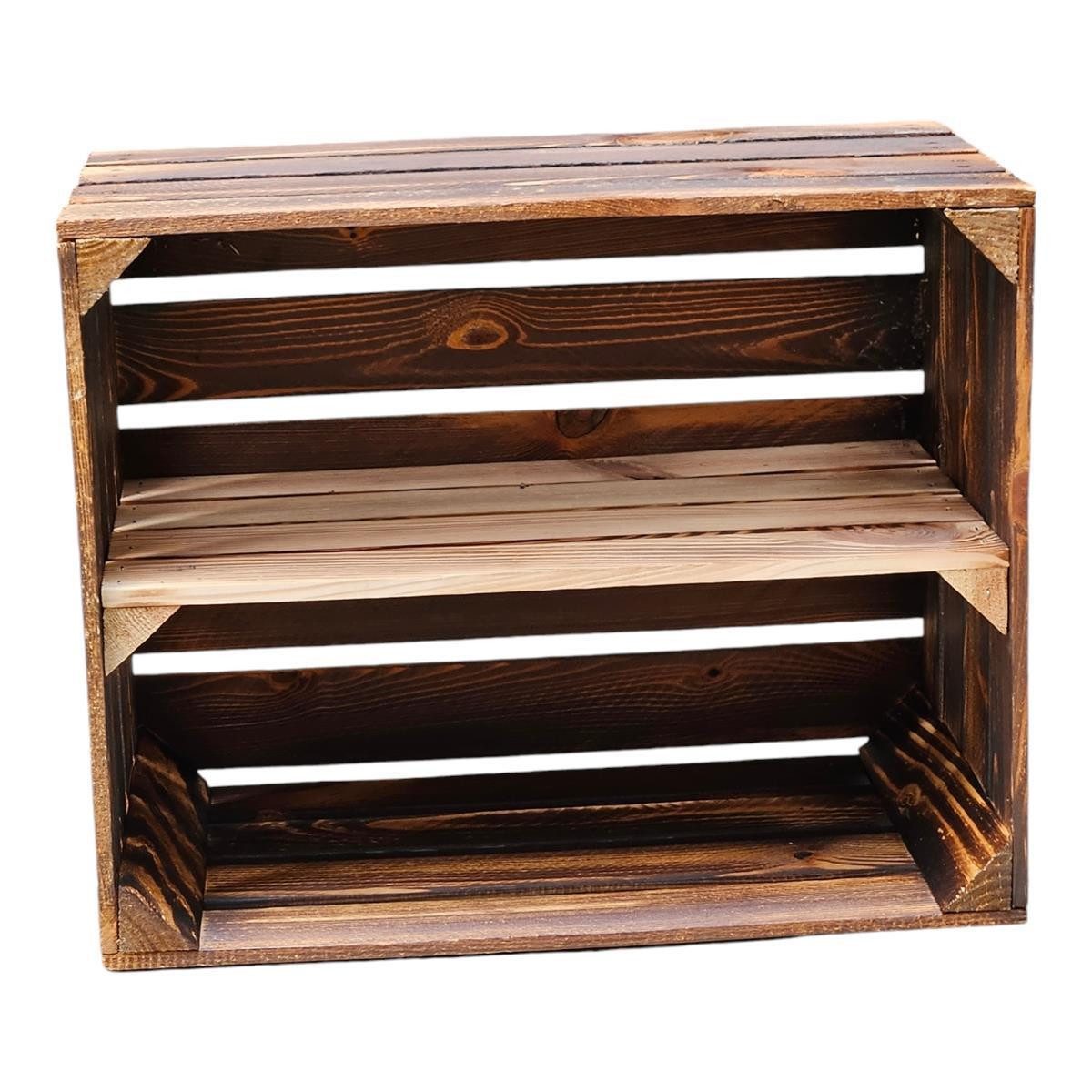 Teramico Holzkiste Holzkiste Regal mit Ablage Lang 50 x 40 x 30cm Geflammt, günstig online kaufen