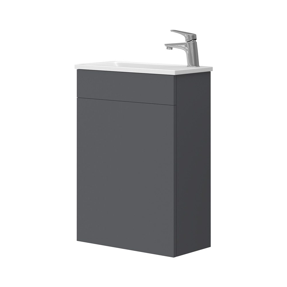 Badmöbel-Set Amadeo, Anthrazit/Weiß, 2 Teile, mit Waschbecken
