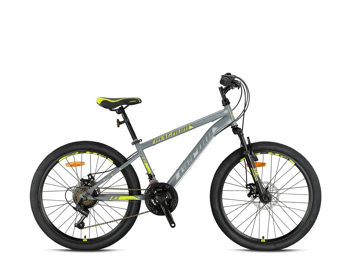 T&Y Trade Mountainbike 20 Zoll Mountainbike Kinder MTB Fahrrad Rad Bike MAGNUM GRAU GRN26-075, 7 Gang Shimano, Kettenschaltung, Federgabel, 7 Gänge, Scheibenbremse, Disc