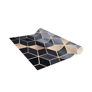 Läufer Teppich Vinyl Flur Küche 3D Abstrakt funktional lang modern, Bilderdepot24, Läufer - gold glatt