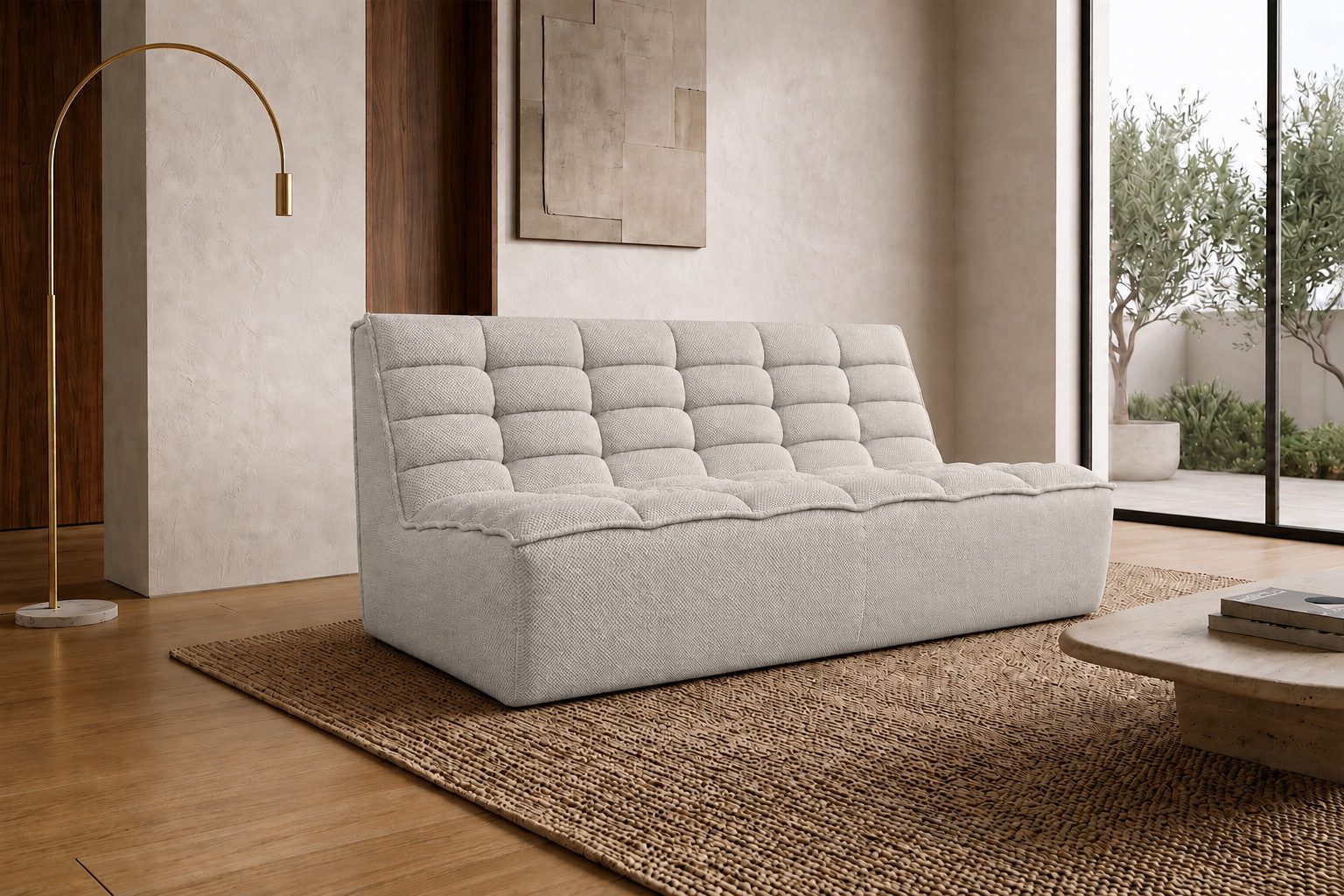 Kaiser Möbel Sofa Modulares 2-Sitzer im Plüschstoff POP LAZY, Einzelmöbel, Modulares Design, weiche Polsterung, 3D-Plüschstoff
