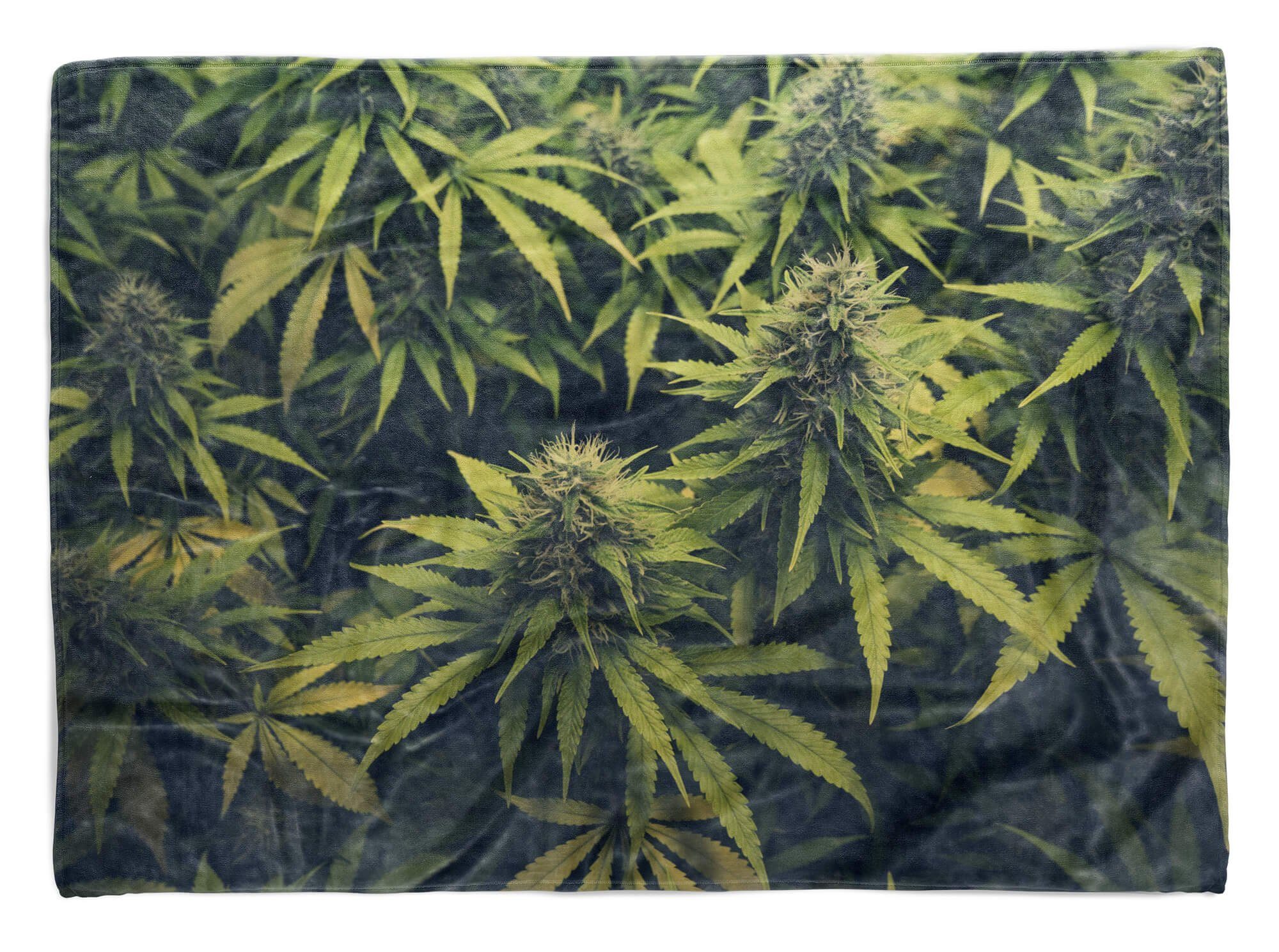 Cannabis Fotomotiv Handtuch Hanf Baumwolle-Polyester-Mix Sinus Art mit Kuscheldecke Strandhandtuch Pfla, Handtücher (1-St), Saunatuch Handtuch