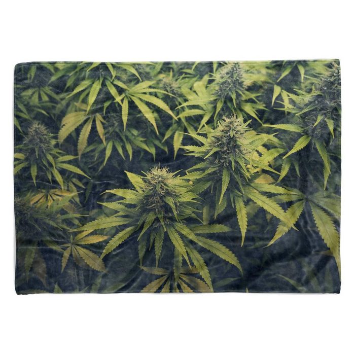 Sinus Art Handtücher Handtuch Strandhandtuch Saunatuch Kuscheldecke mit Fotomotiv Cannabis Hanf Pfla Baumwolle-Polyester-Mix (1-St) Handtuch