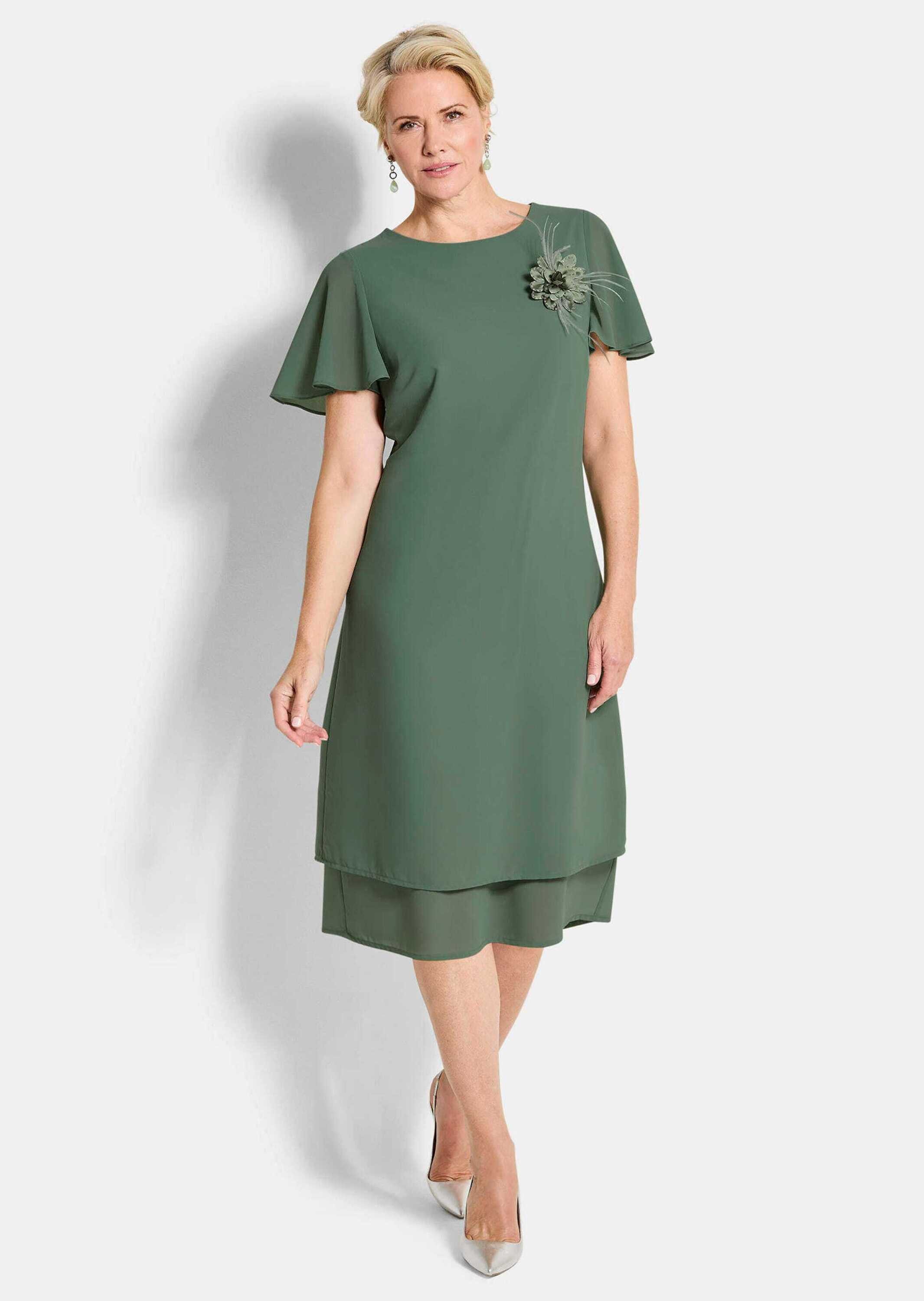 GOLDNER Sommerkleid Abendkleid mit abnehmbarer Brosche Eventkleid mit U-Boo günstig online kaufen