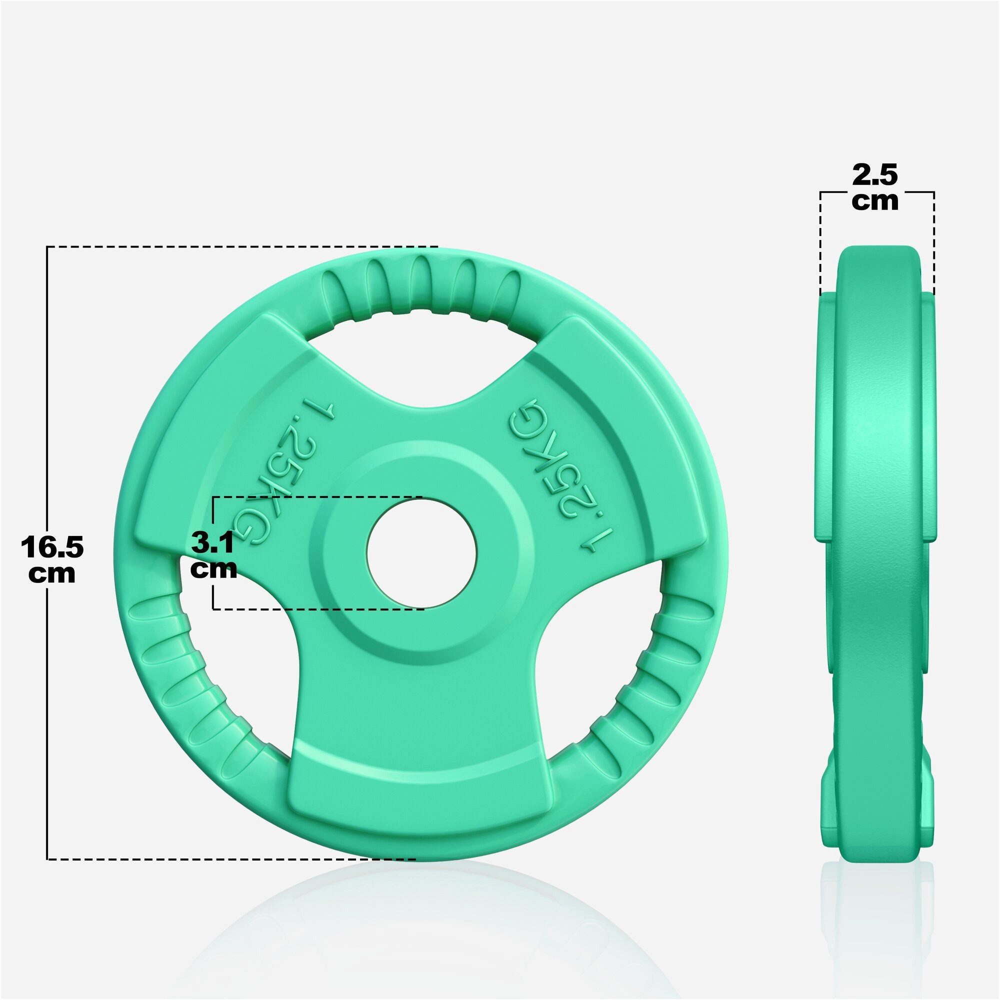 GORILLA SPORTS Hantelscheibe Hantelscheibe 30/31 mm Gummi Gripper 1,25-25 KG, 1.25 kg, (1-tlg)