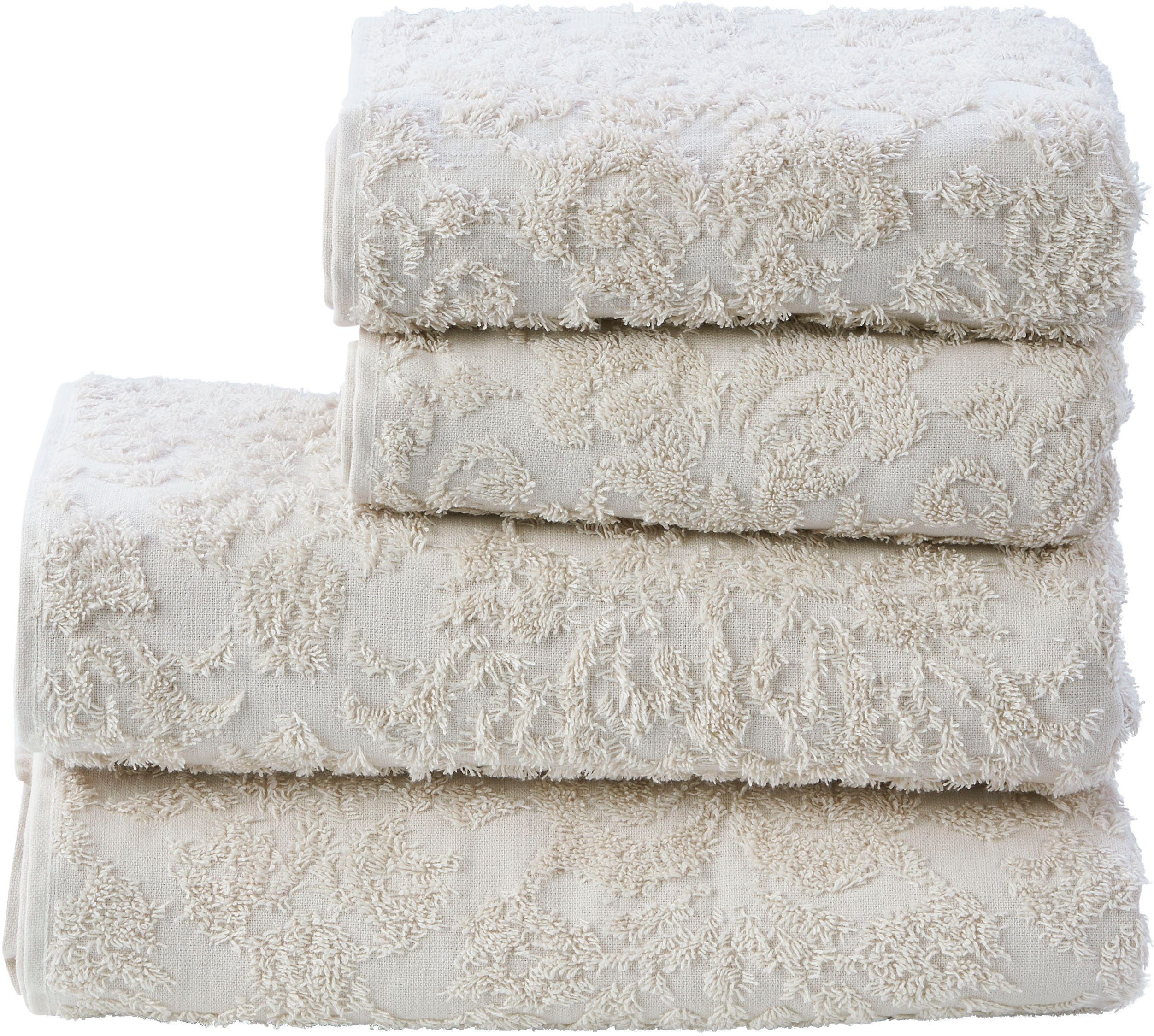 done.® Handtuch Set Provence Ornaments, Walkfrottier (Set, 4-St), Uni-Farbe günstig online kaufen