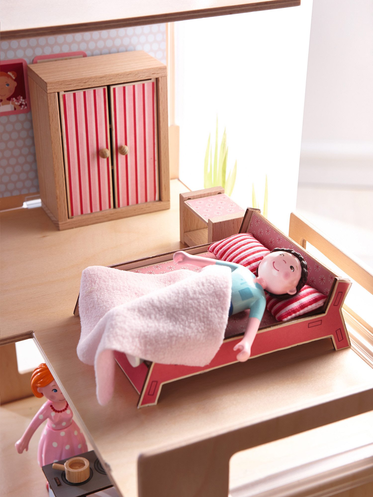 Haba Puppenhaus Little Friends – Puppenhaus-Möbel Schlafzimmer, unisex neutral
