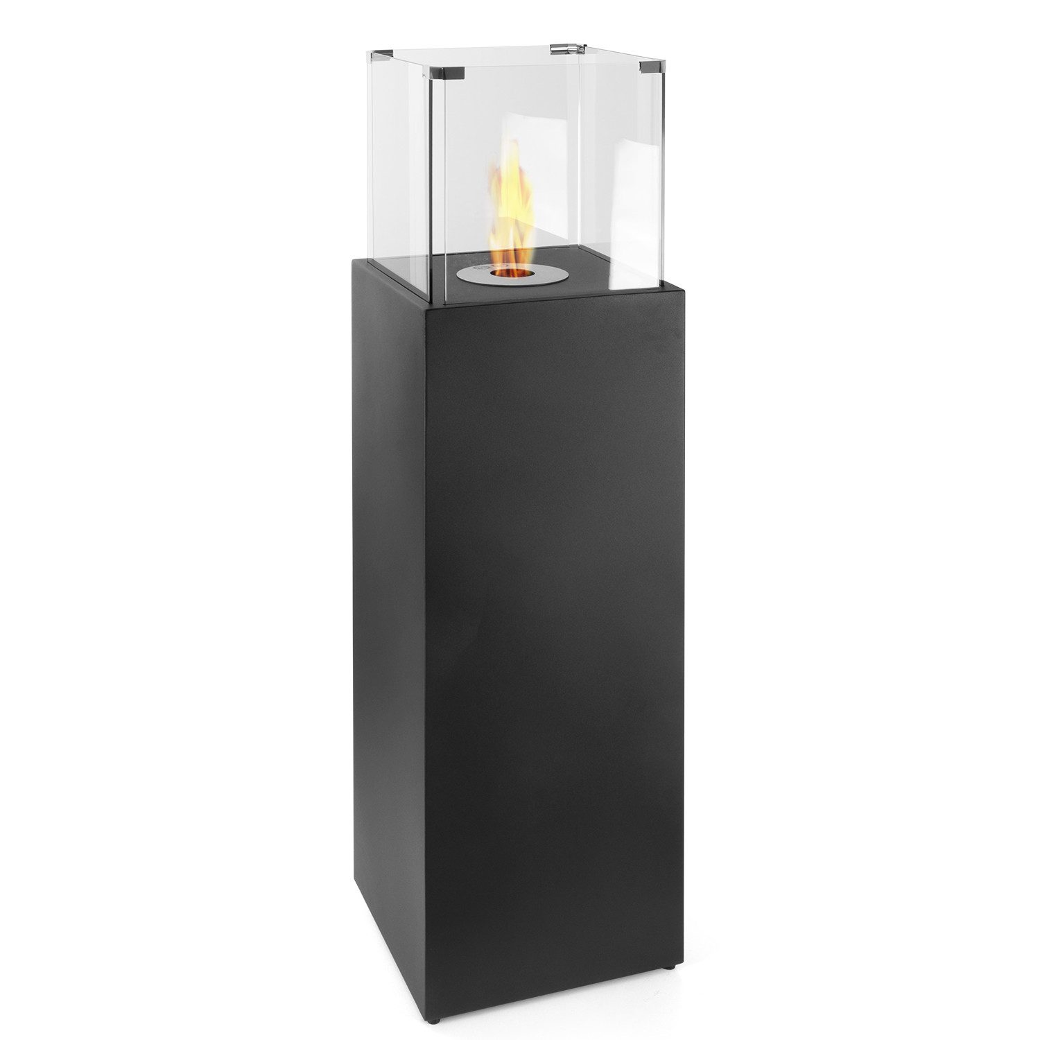 Moritz Dekokamin Standkamin 121 x 35 x 35 cm Säule 1 Liter Brenner, Ethanolbrenner Glasfeuer Terrassenfeuer Kamin