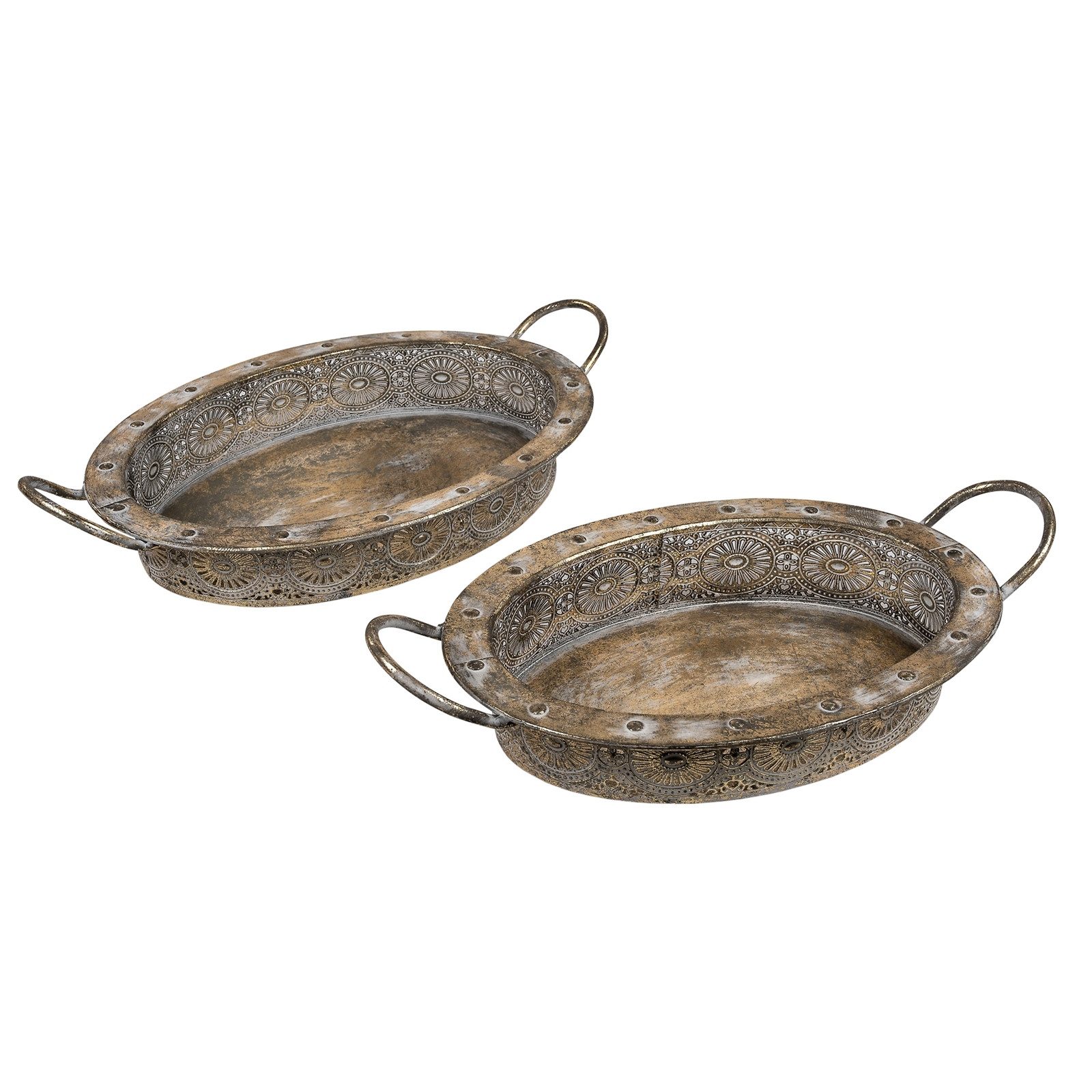 formano Dekoteller Tablett 2er Set Antikgold (Set, 2 St., 2 Tabletts versch günstig online kaufen