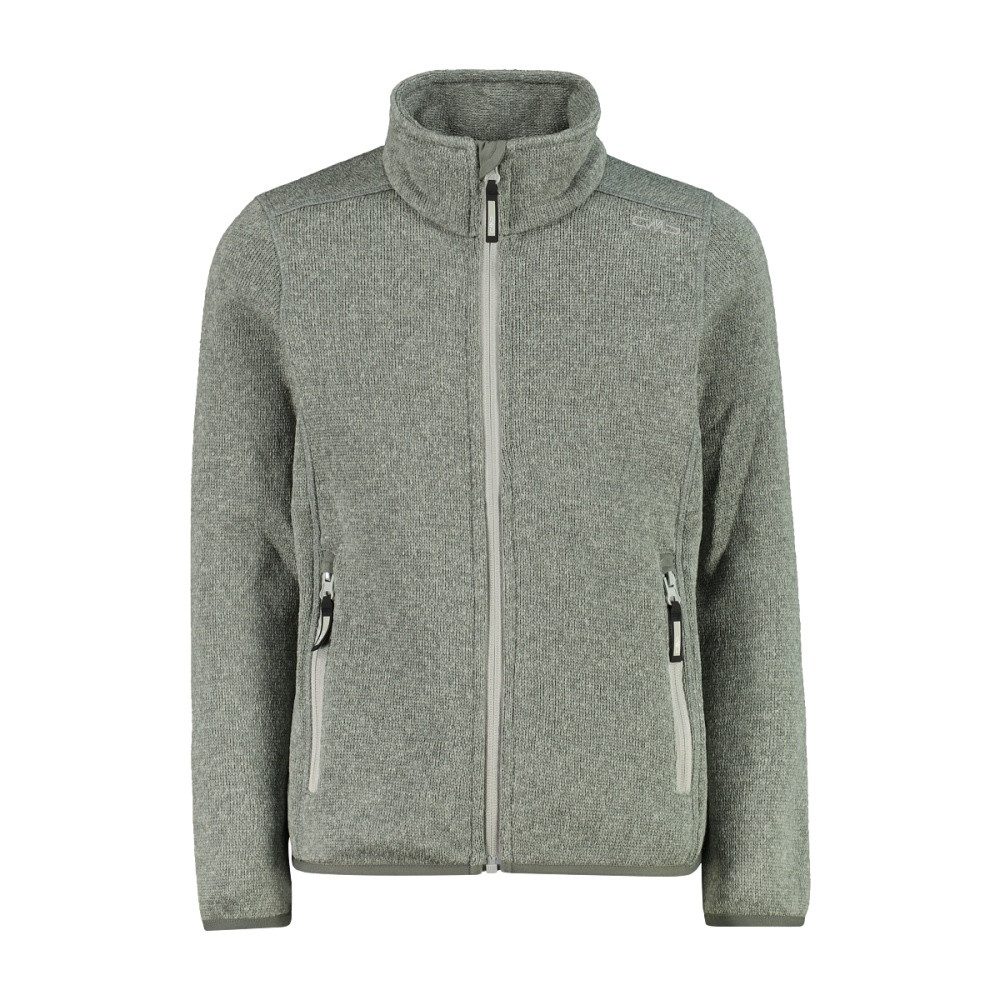 Outdoorjacke CMP Kapuzenlose Fleecejacke Knit-Tech in melierter Optik für Mädchen